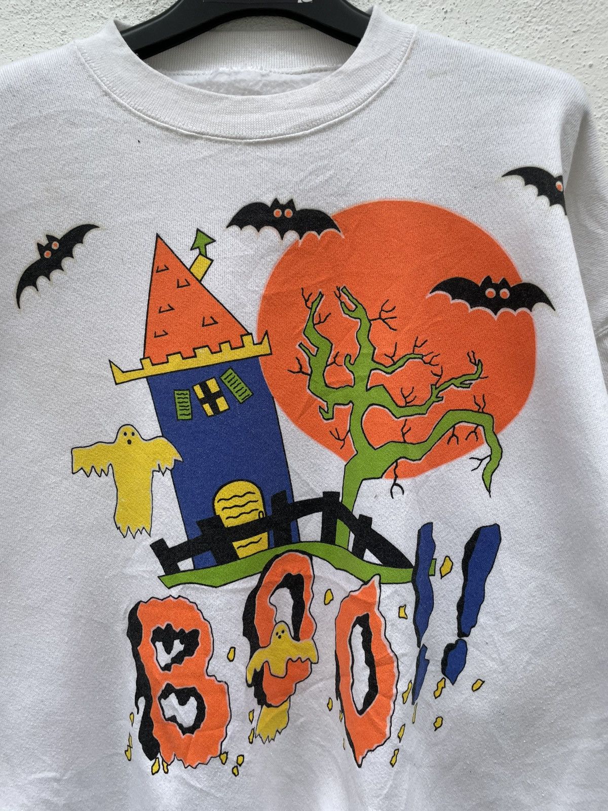 Vintage Vintage 90s Halloween BOO Pullover Sweatshirt Size US XL / EU 56 / 4 - 2 Thumbnail