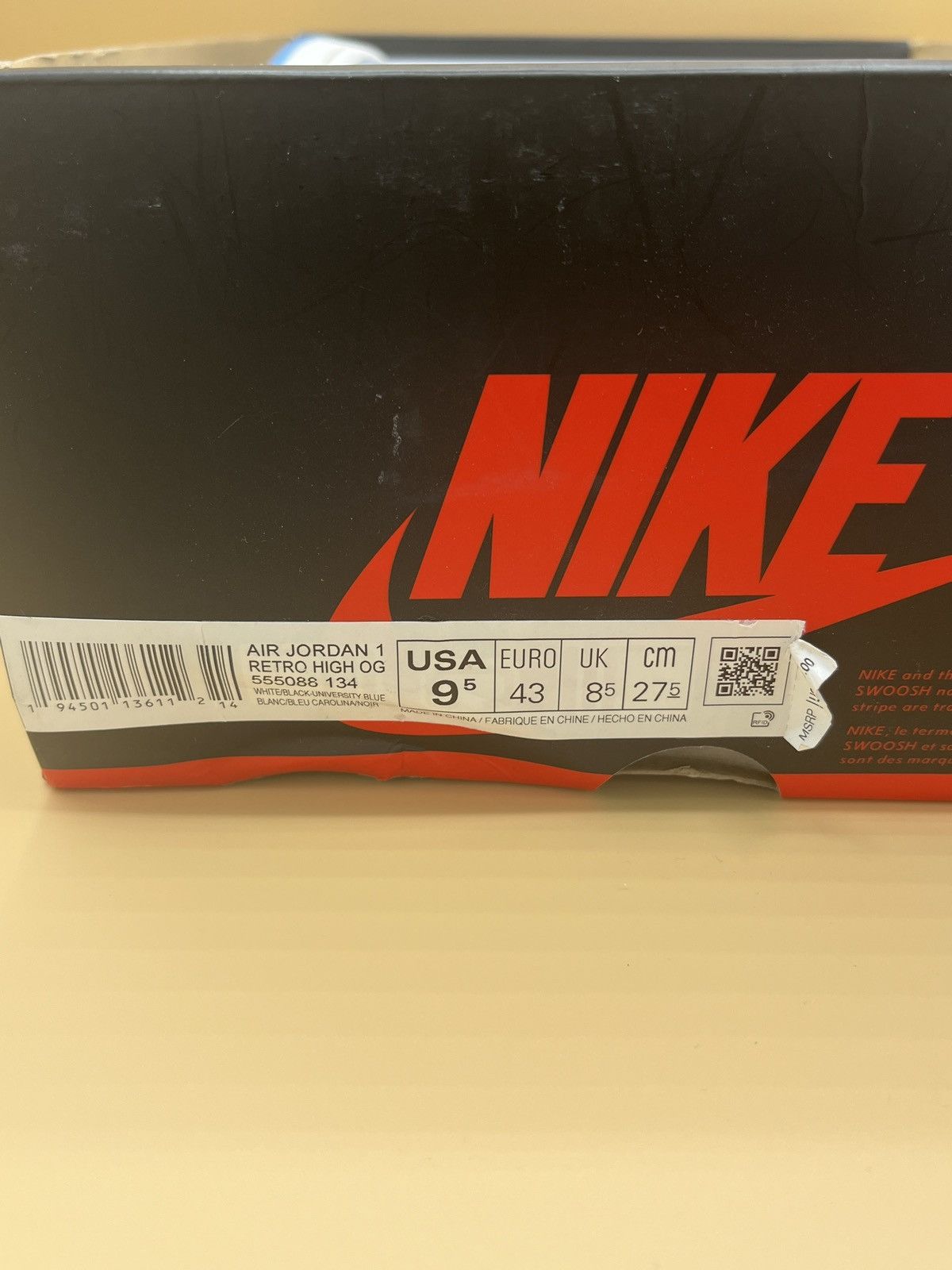 Jordan Brand × Nike Jordan 1 University Blue Size US 9.5 / EU 42-43 - 10 Thumbnail