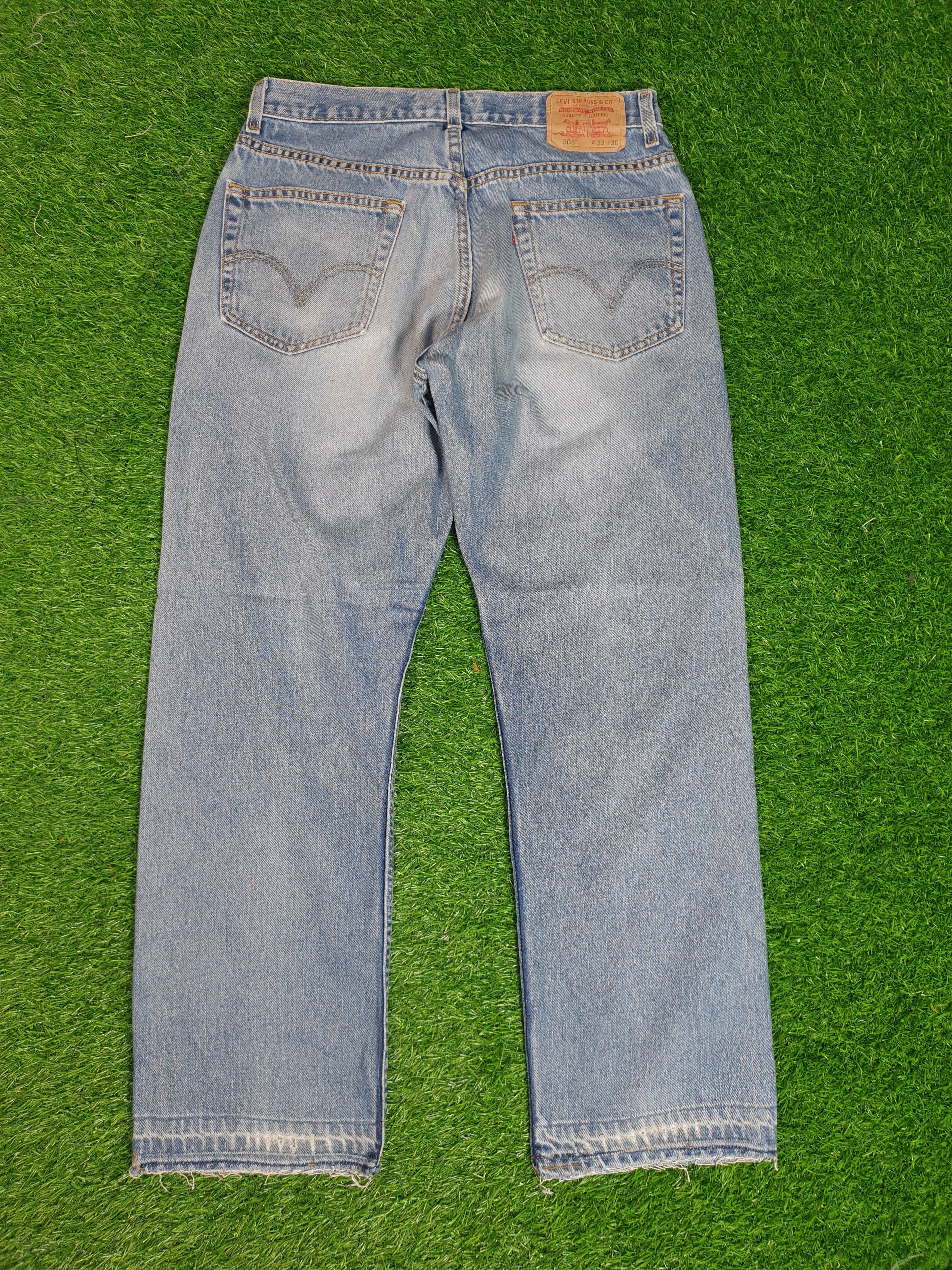 Levi's Vintage Clothing LEVIS 505 Light Wash Faded Distressed 33X29 Jeans L0160 Size US 33 - 2 Thumbnail