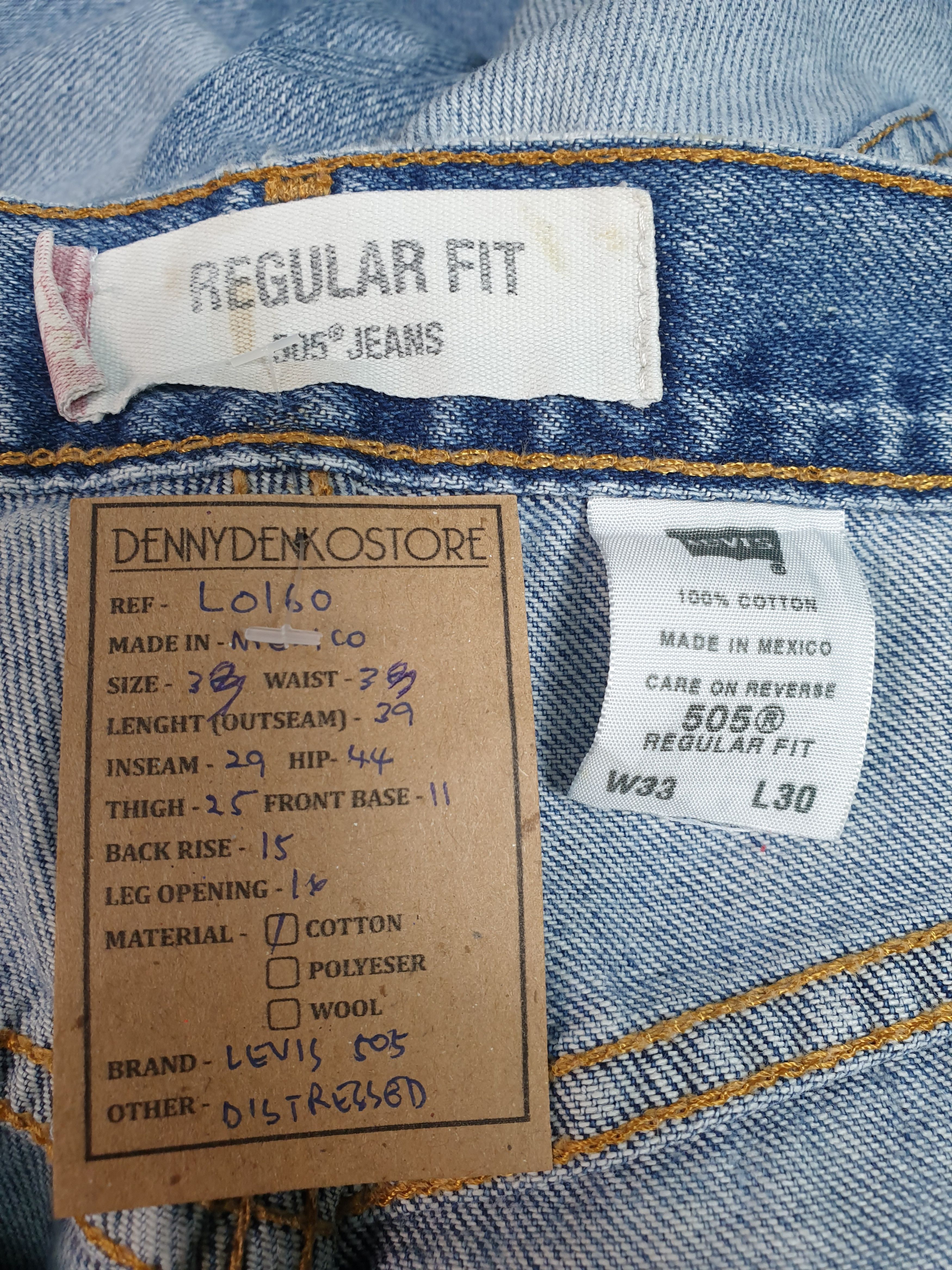 Levi's Vintage Clothing LEVIS 505 Light Wash Faded Distressed 33X29 Jeans L0160 Size US 33 - 10 Thumbnail