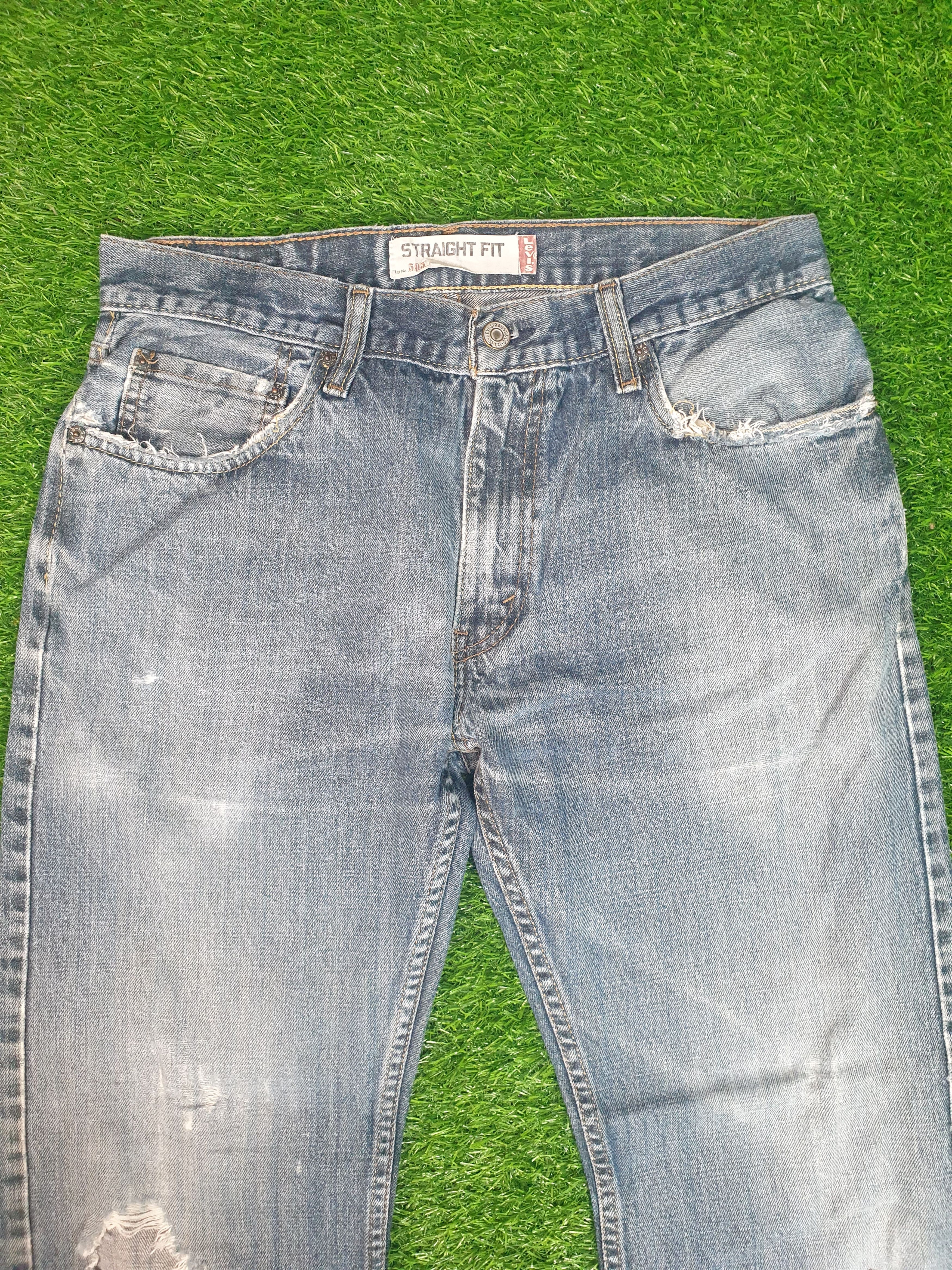 Levi's Vintage Clothing LEVIS 505 Medium Wash Distressed Size 32X29 Jeans L0175 Size US 32 / EU 48 - 3 Thumbnail
