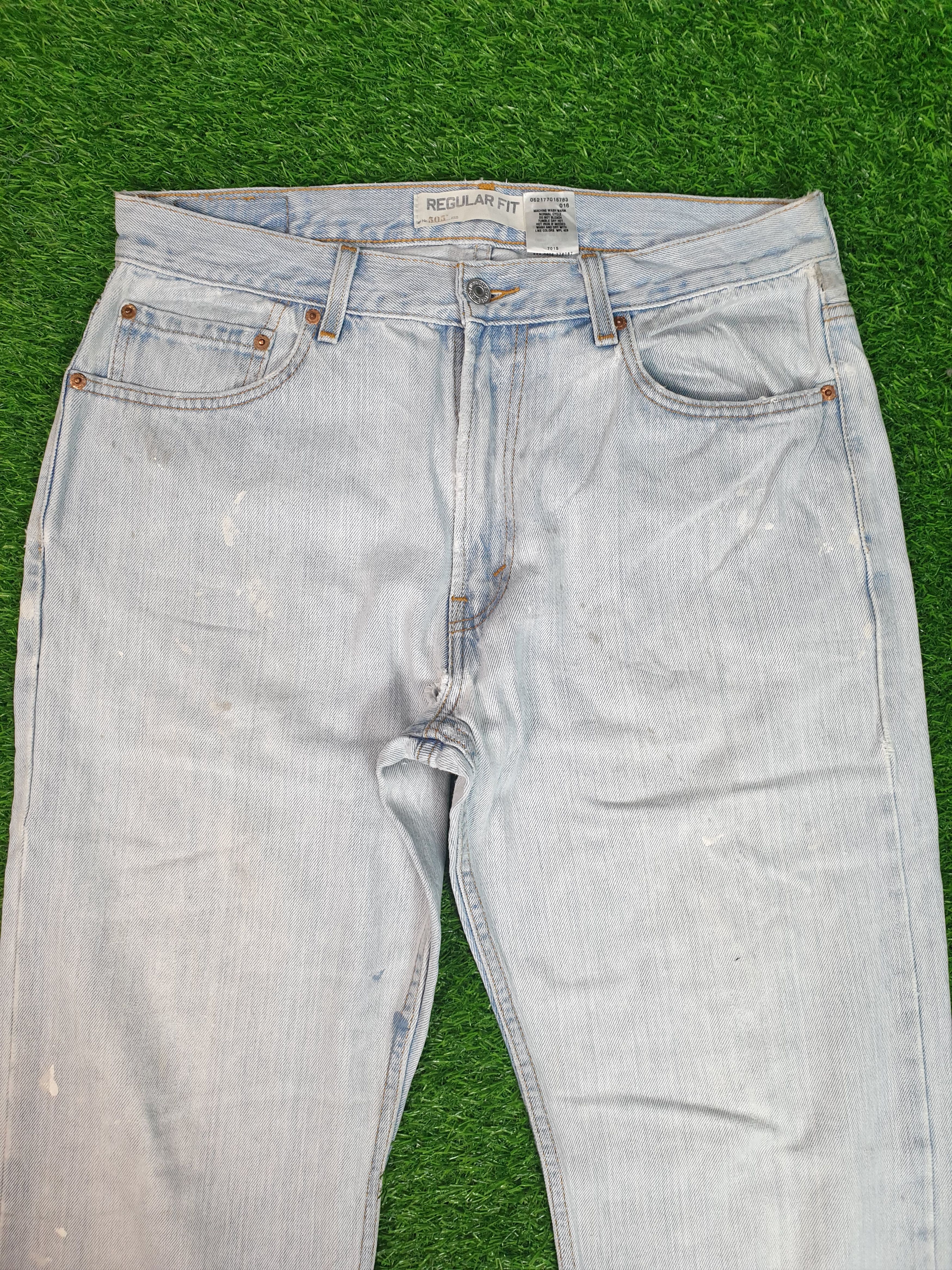 Levi's Vintage Clothing Vintage LEVIS 505 Faded Paint Effect Stain 34X31.5 L0118 Size US 34 / EU 50 - 7 Thumbnail
