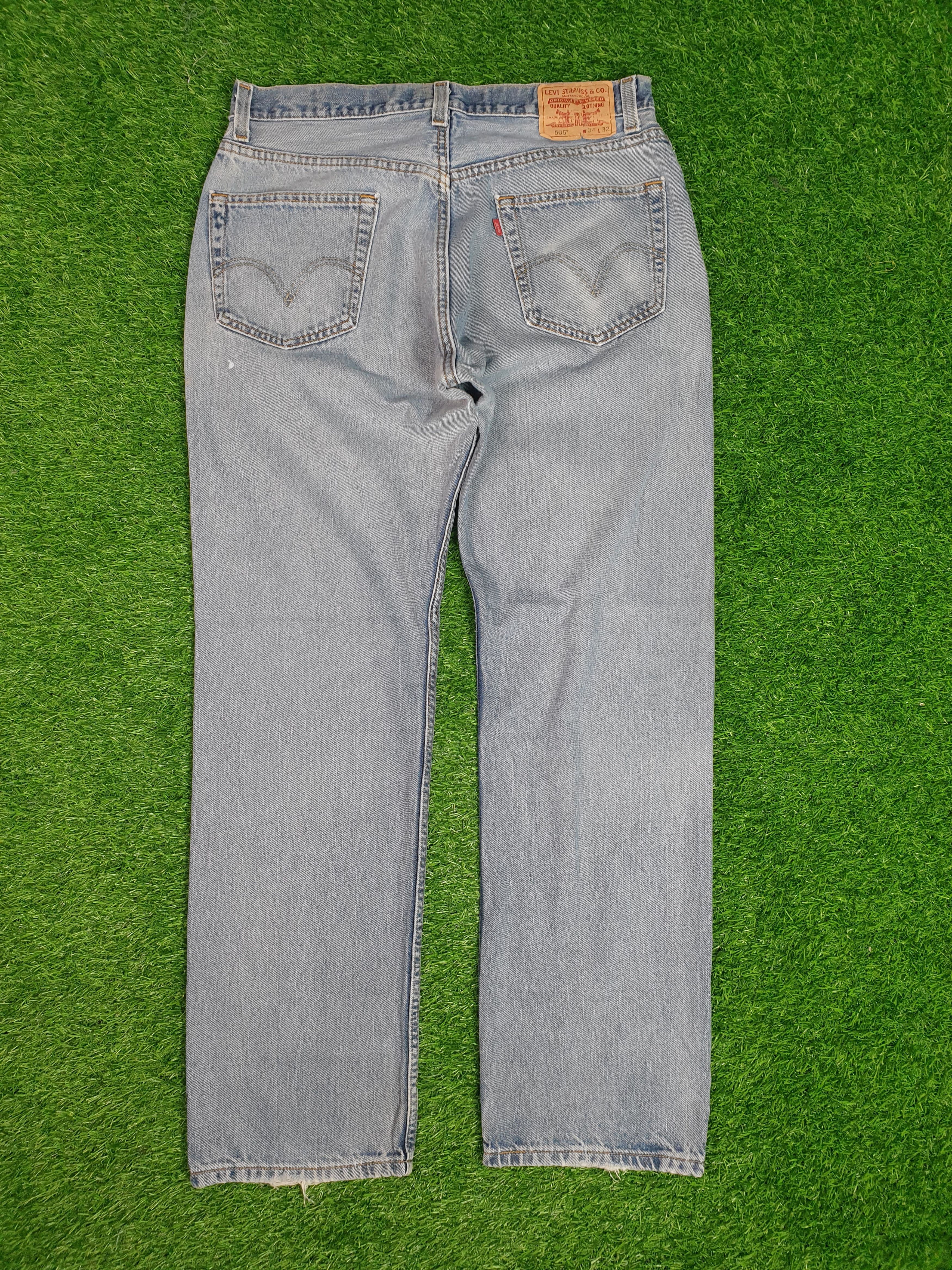 Levi's LEVIS 505 Light Wash Faded Distressed 34X32 Jeans L0123 Size US 34 / EU 50 - 2 Thumbnail