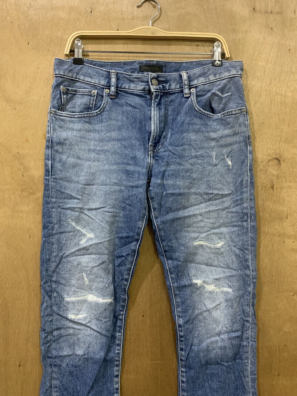 Japanese Brand × Undercover × Uniqlo UNIQLO UNDERCOVER INSPIRED STONEWASH DISTRESSED DENIM JEANS Size US 33 - 4 Thumbnail
