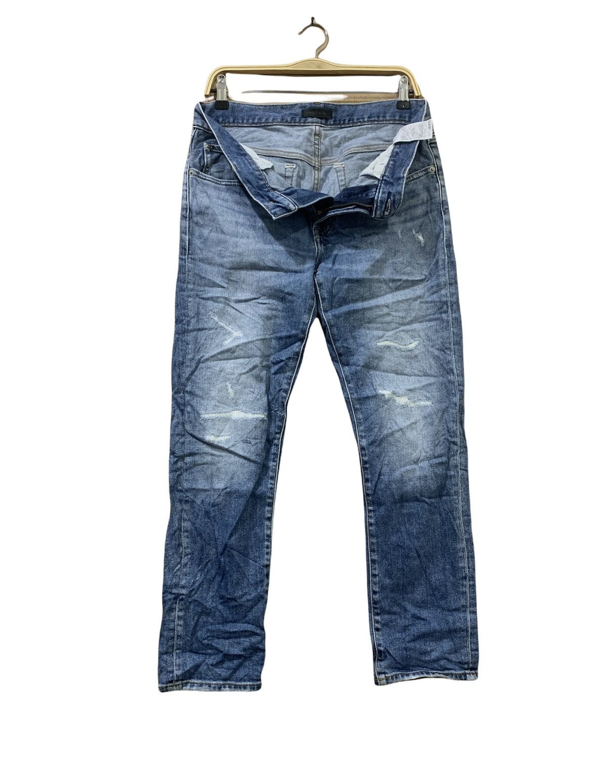 Japanese Brand × Undercover × Uniqlo UNIQLO UNDERCOVER INSPIRED STONEWASH DISTRESSED DENIM JEANS Size US 33 - 3 Thumbnail