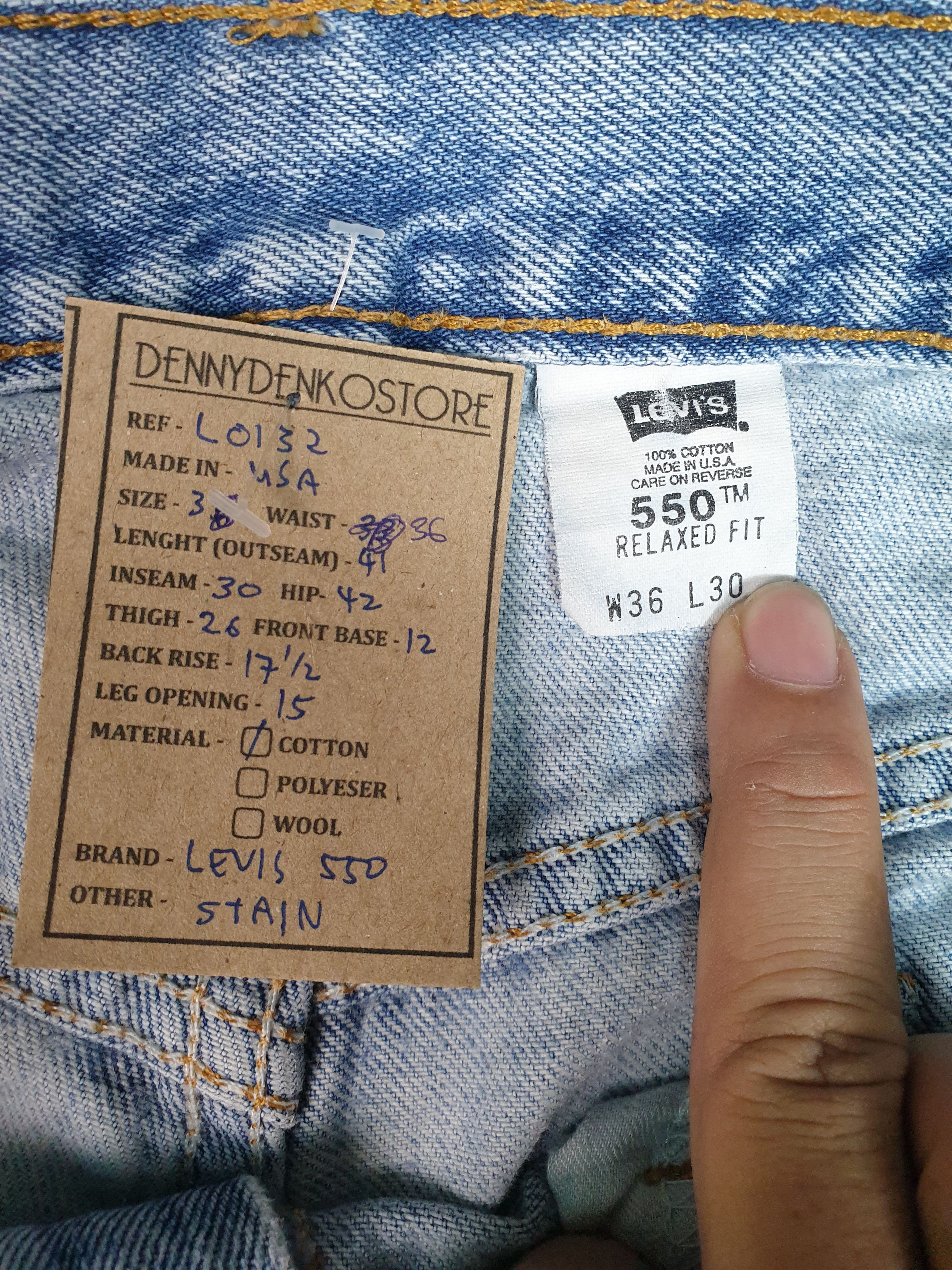 Levi's Vintage 90's LEVIS 550 Light Wash Faded 36X30 Jeans L0132 Size US 36 / EU 52 - 12 Thumbnail