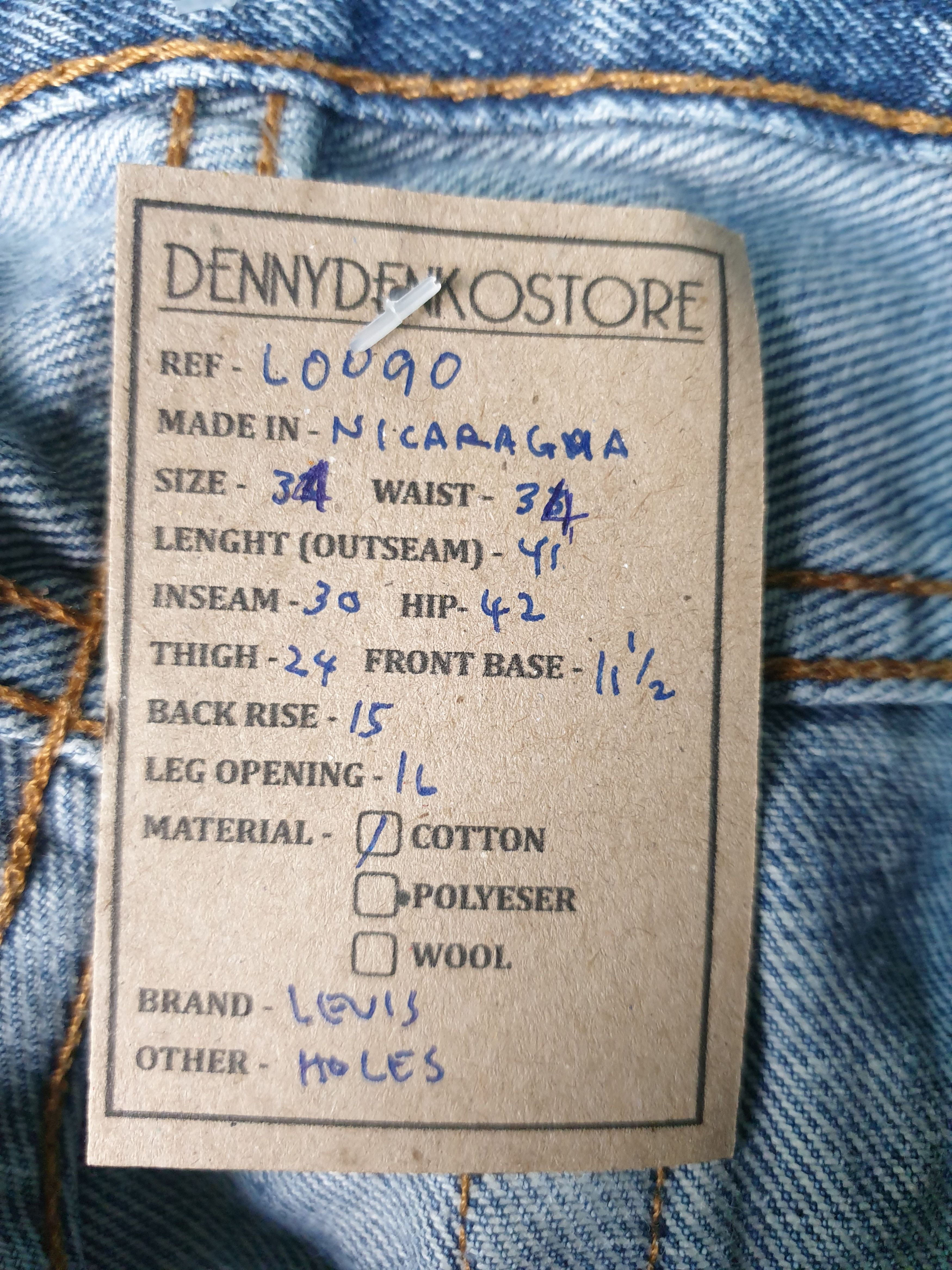 Levi's Vintage LEVIS Sun Faded Distressed Size 34X32.5 Jeans L0090 Size US 34 / EU 50 - 12 Thumbnail