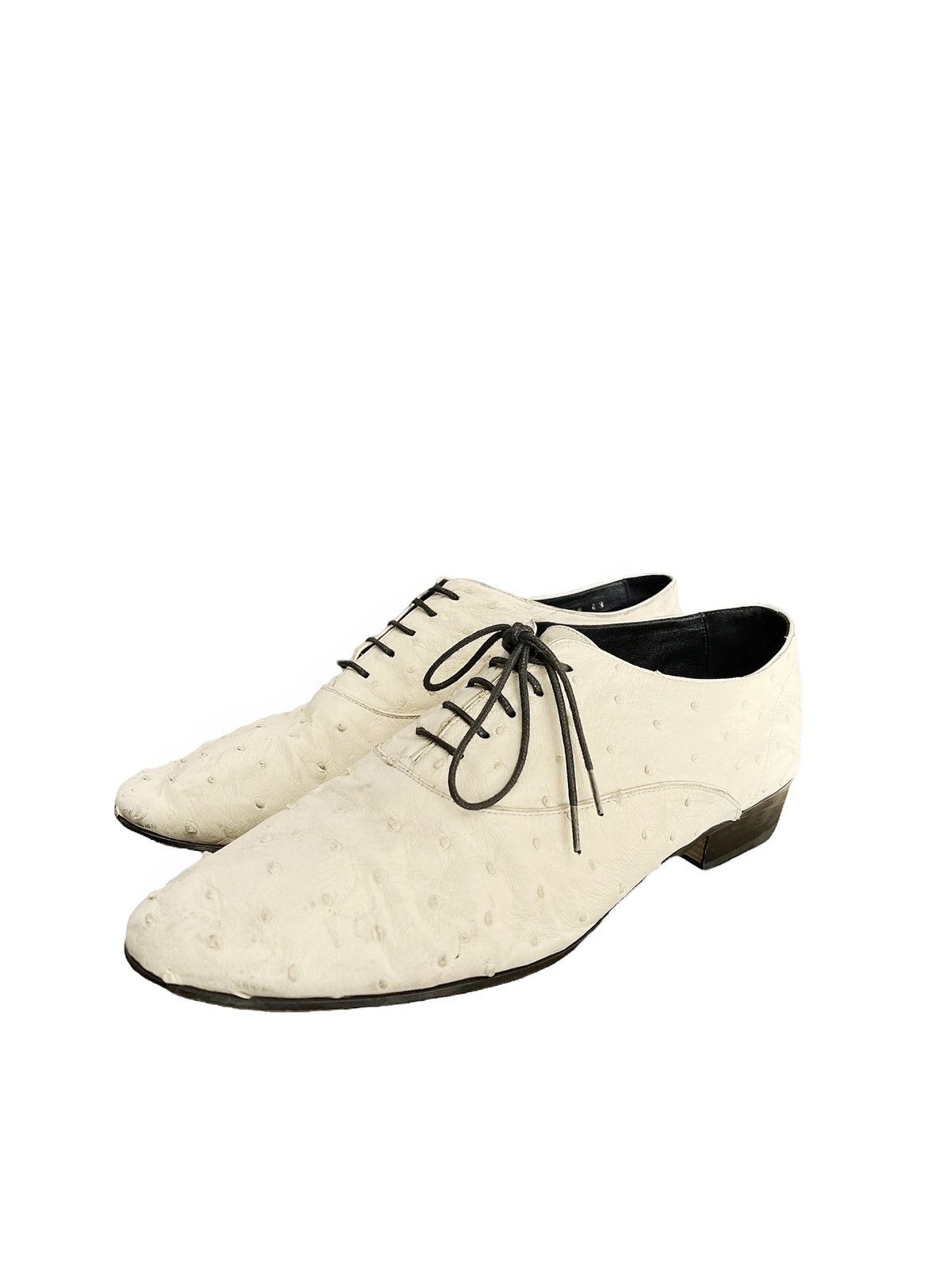 Saint Laurent Paris Ostrich Skin Lace Up Derby Size US 10 / EU 43 - 1 Thumbnail