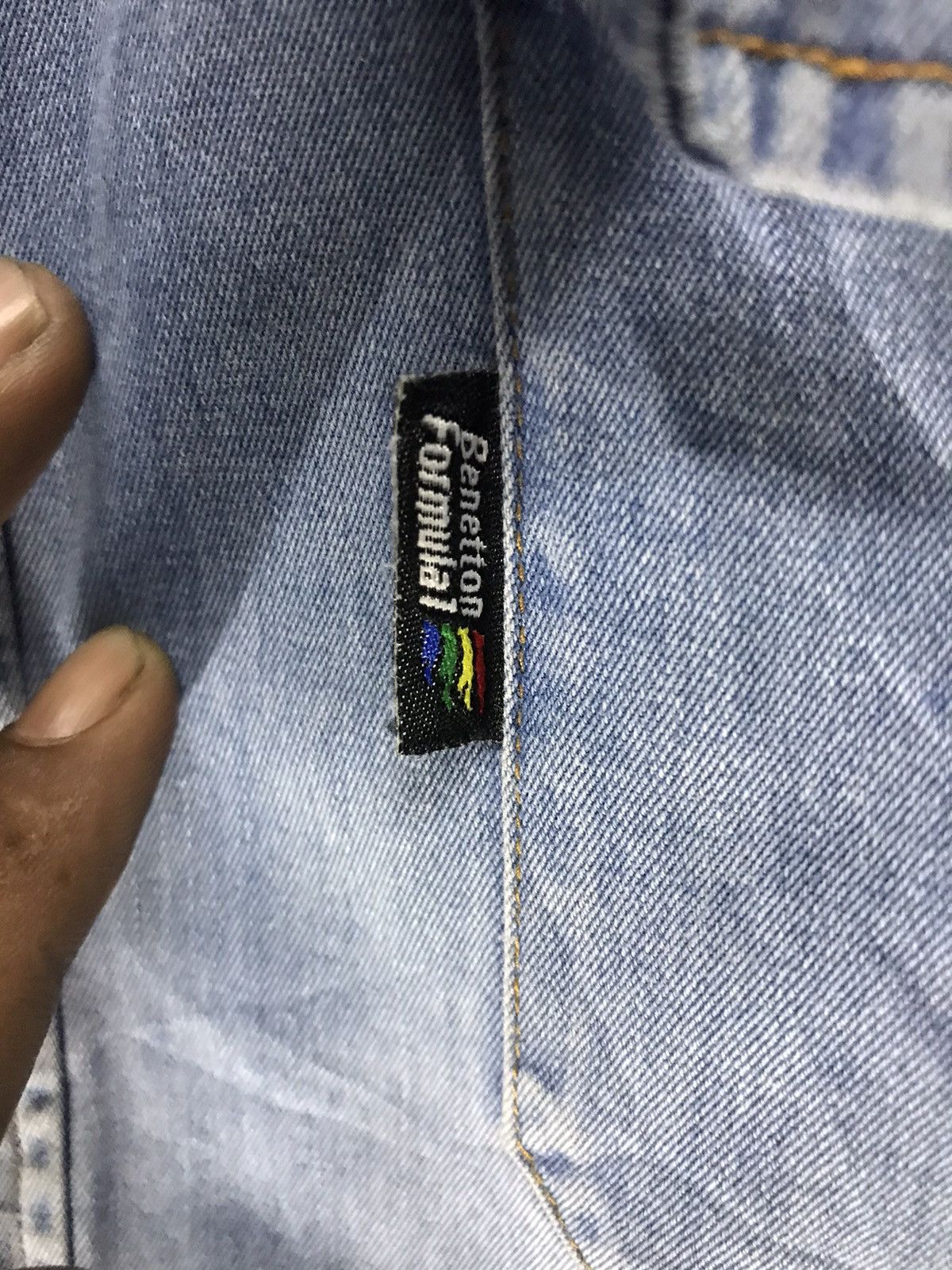 Sports Specialties × United Colors Of Benetton Distressed denim shirt Benetton formula one racing team Size US L / EU 52-54 / 3 - 4 Thumbnail