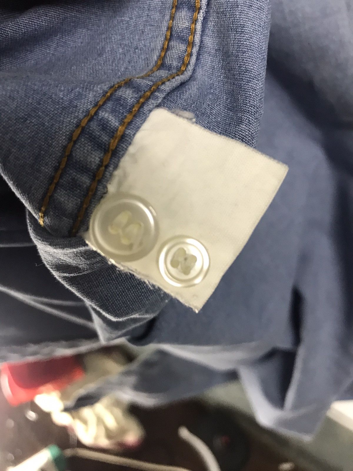 Sports Specialties × United Colors Of Benetton Distressed denim shirt Benetton formula one racing team Size US L / EU 52-54 / 3 - 7 Thumbnail