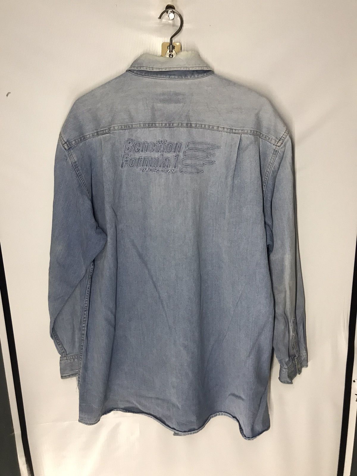 Sports Specialties × United Colors Of Benetton Distressed denim shirt Benetton formula one racing team Size US L / EU 52-54 / 3 - 9 Thumbnail