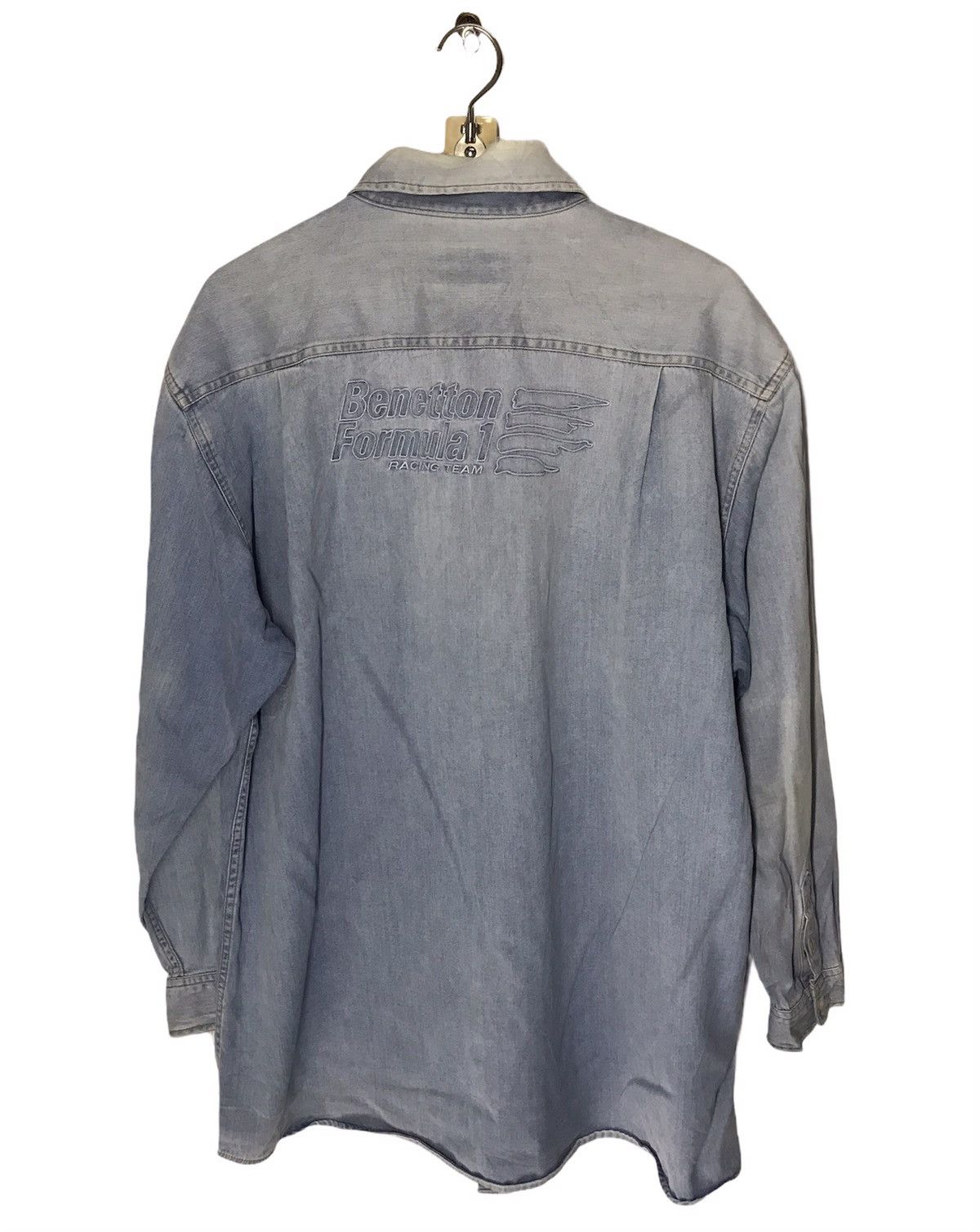 Sports Specialties × United Colors Of Benetton Distressed denim shirt Benetton formula one racing team Size US L / EU 52-54 / 3 - 2 Thumbnail