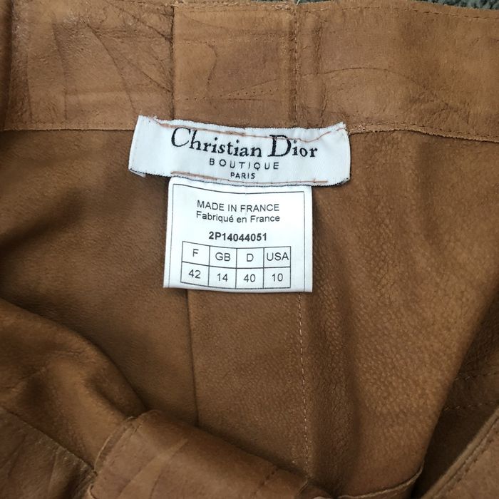 Vintage CHRISTIAN DIOR Leather Pants Distressed Trousers Size US 4 IT 40