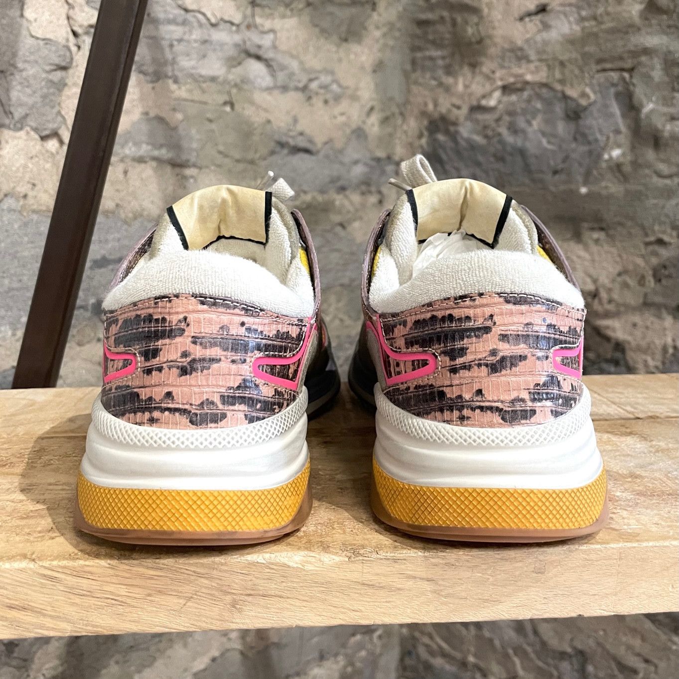 Gucci Gucci Multicolour Pink Distressed Ultrapace Sneakers Size US 7 / IT 37 - 6 Thumbnail