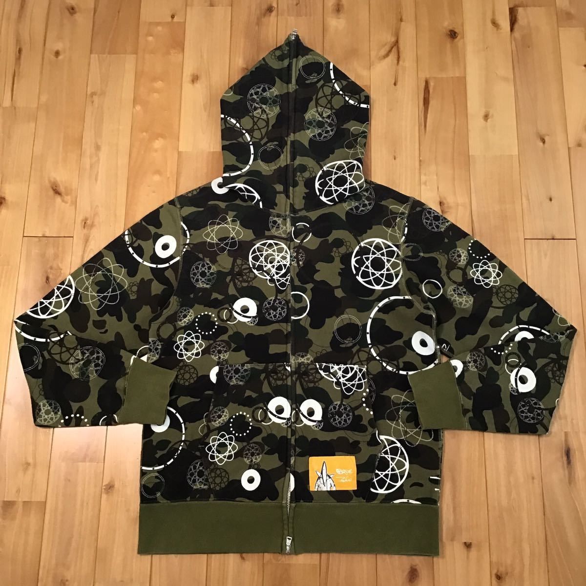 image of Bape × Futura 1St Camo Green Full Zip Hoodie Bape Camo Ape in Green Camo, Men's (Size Large)