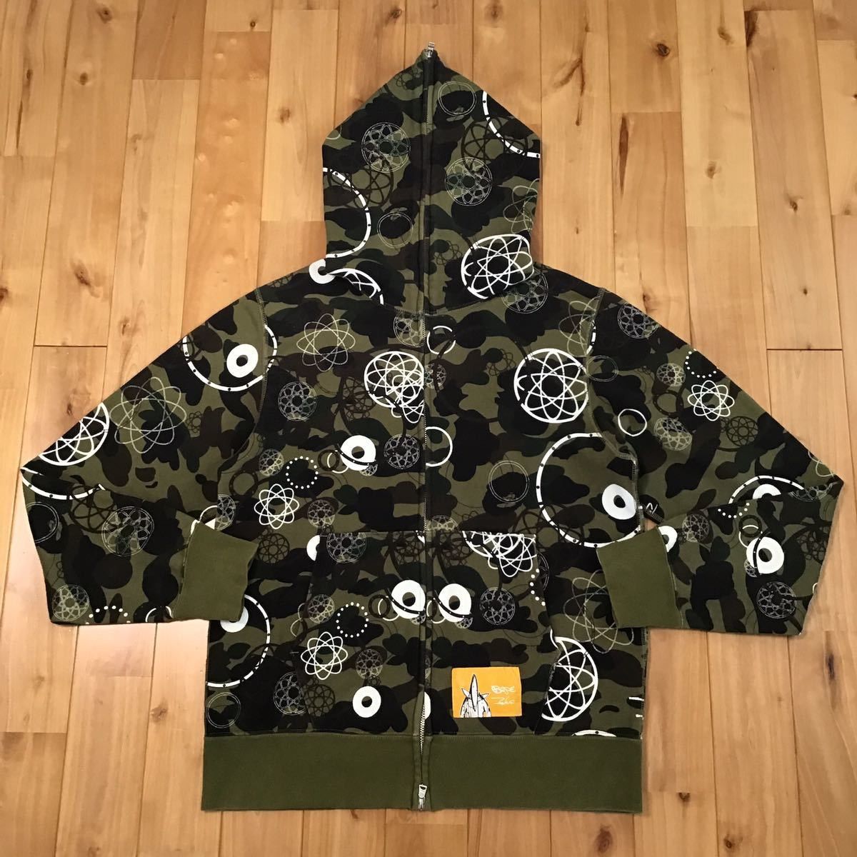 Pre-owned Bape X Futura Bape × Futura 1st Camo Green Full Zip Hoodie Bape Camo Ape In Green Camo