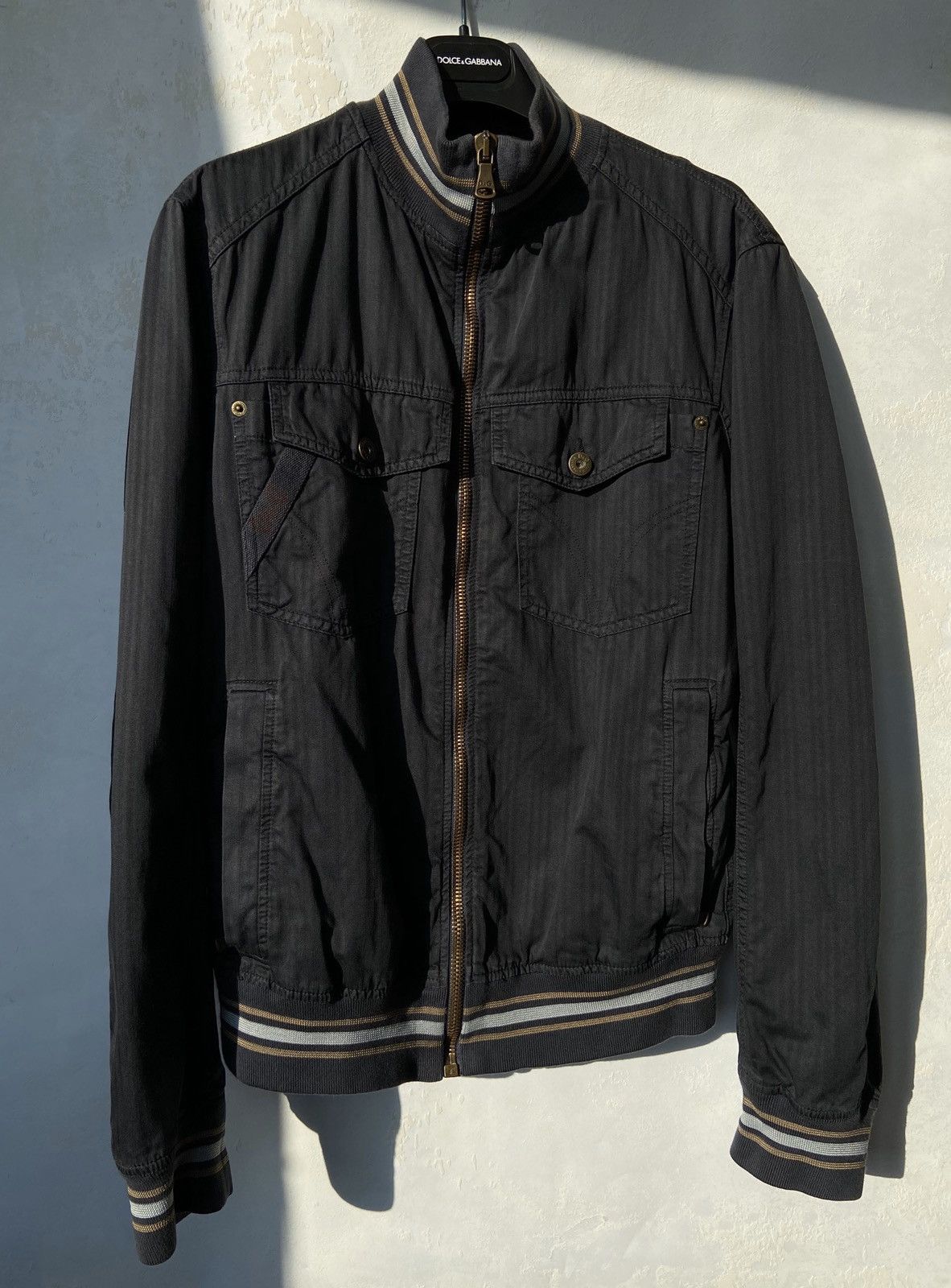 Dolce & Gabbana Dolce & Gabanna navy biker racing jacket Size US M / EU 48-50 / 2 - 2 Thumbnail