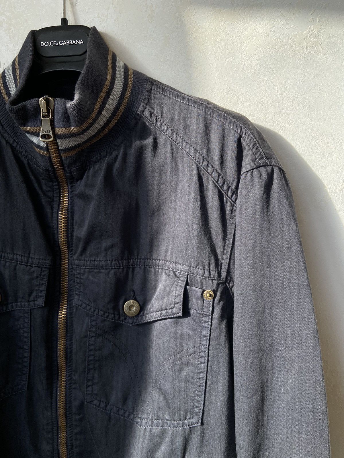 Dolce & Gabbana Dolce & Gabanna navy biker racing jacket Size US M / EU 48-50 / 2 - 1 Thumbnail