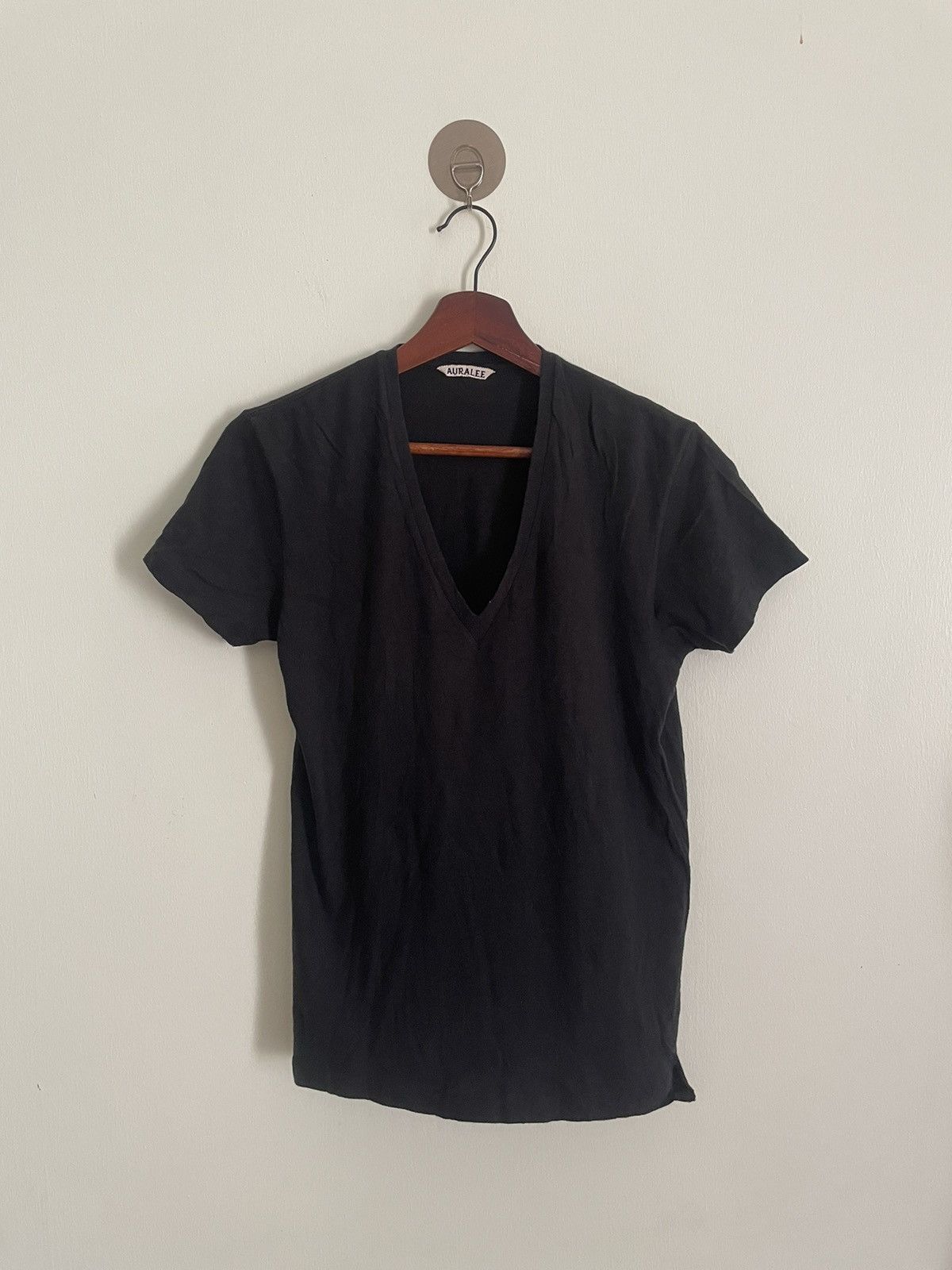 Auralee Auralee Cotton V-neck Tshirt Size US S / EU 44-46 / 1 - 1 Thumbnail