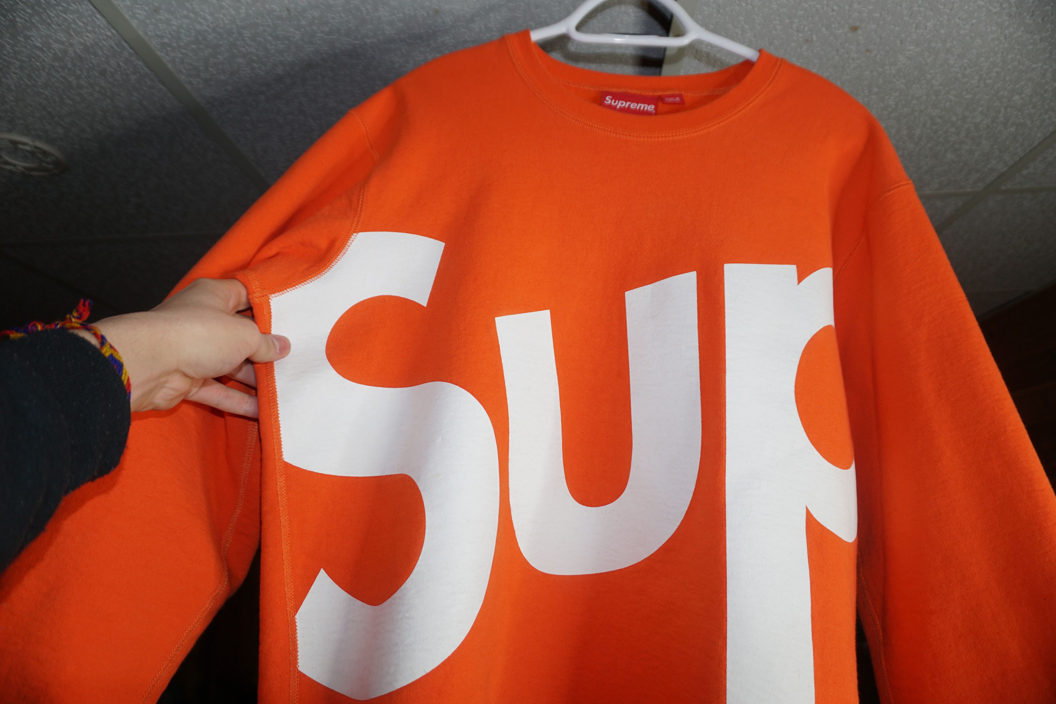 Supreme 100% Authentic Rare Supreme SUP crewneck In Orange