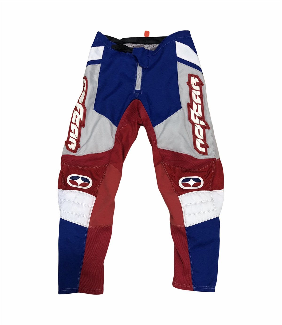 image of Fox Racing x Racing Vintage Nofear Motorcross Sports Racing Trousers Pants in Red, Men's (Size 32)