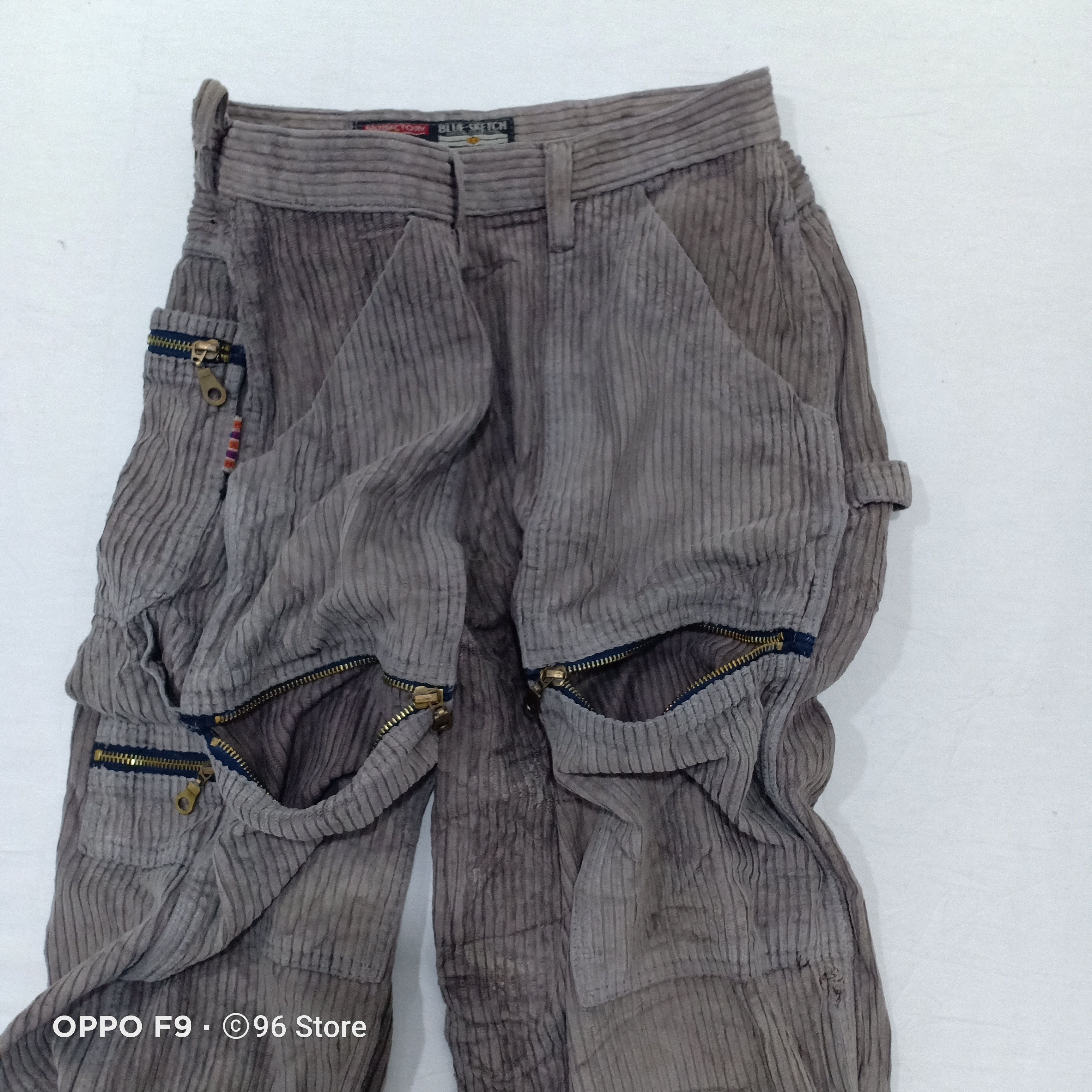 Japanese Brand Japanese Blue Sketch Corduroy Cargo Pant Size US 33 - 4 Thumbnail