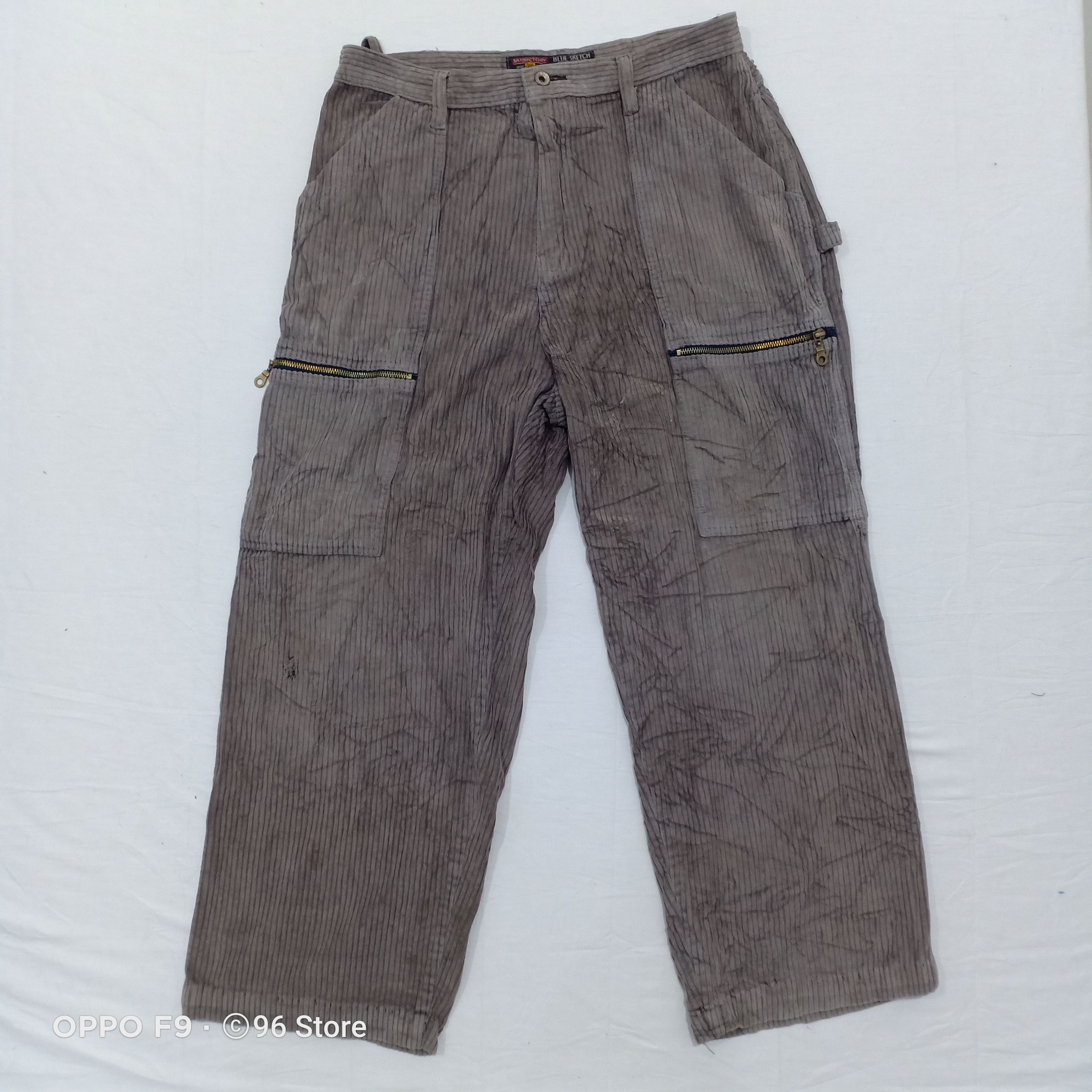 Japanese Brand Japanese Blue Sketch Corduroy Cargo Pant Size US 33 - 2 Thumbnail