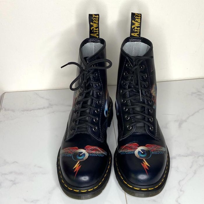 Dr. Martens Rick Griffin 1460 Black Leather Eye Backhand Tattoo