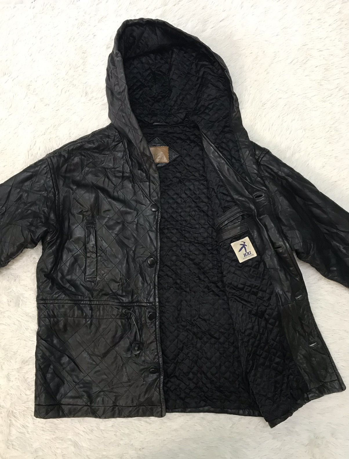 Hai Sporting Gear Hai Sporting Gear Issey Miyake Leather Jacket Hooded Size US M / EU 48-50 / 2 - 11 Thumbnail
