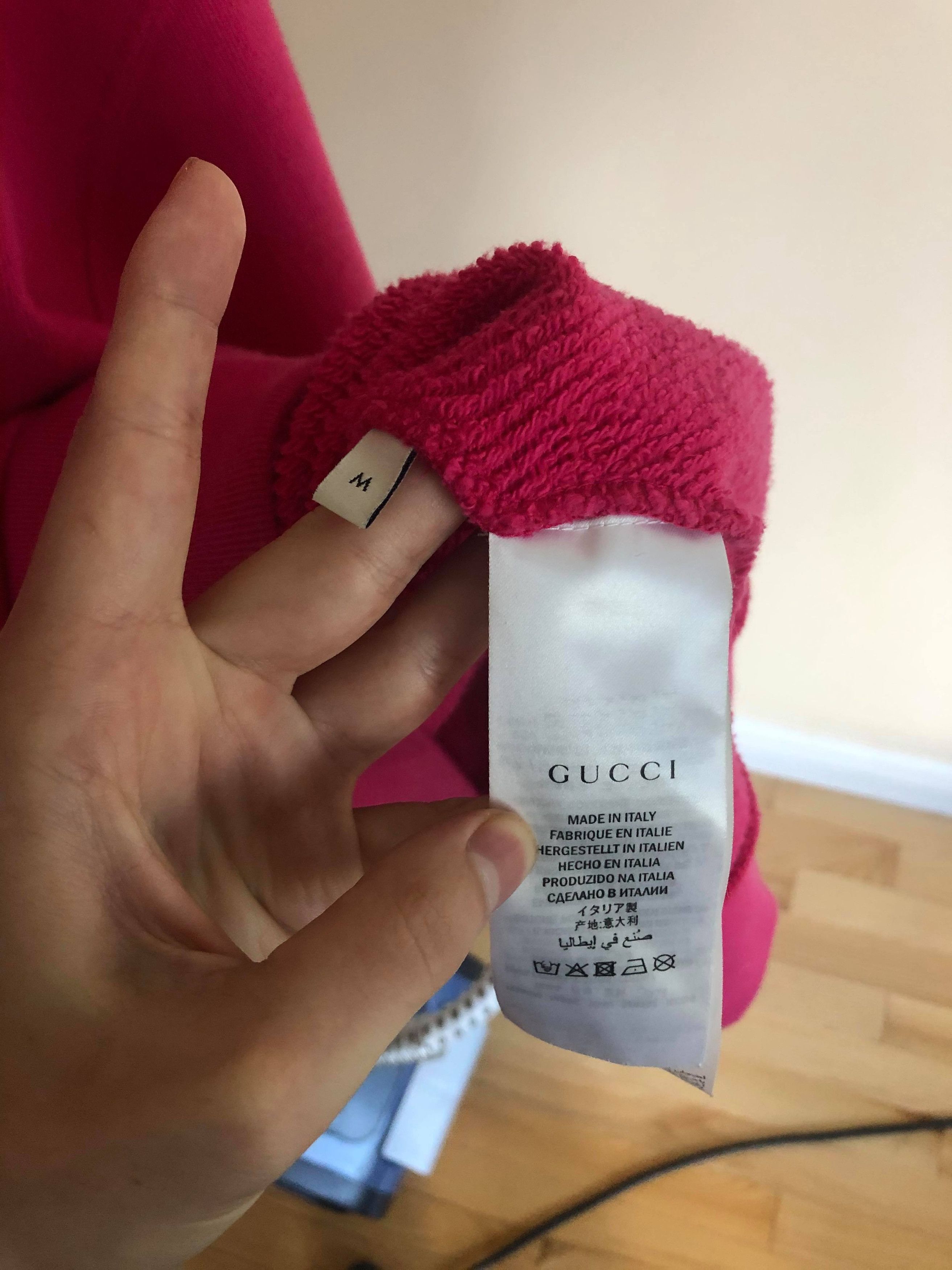 Gucci Gucci Pig Pink Logo Hoodie embroidered size Medium Size US M / EU 48-50 / 2 - 10 Thumbnail