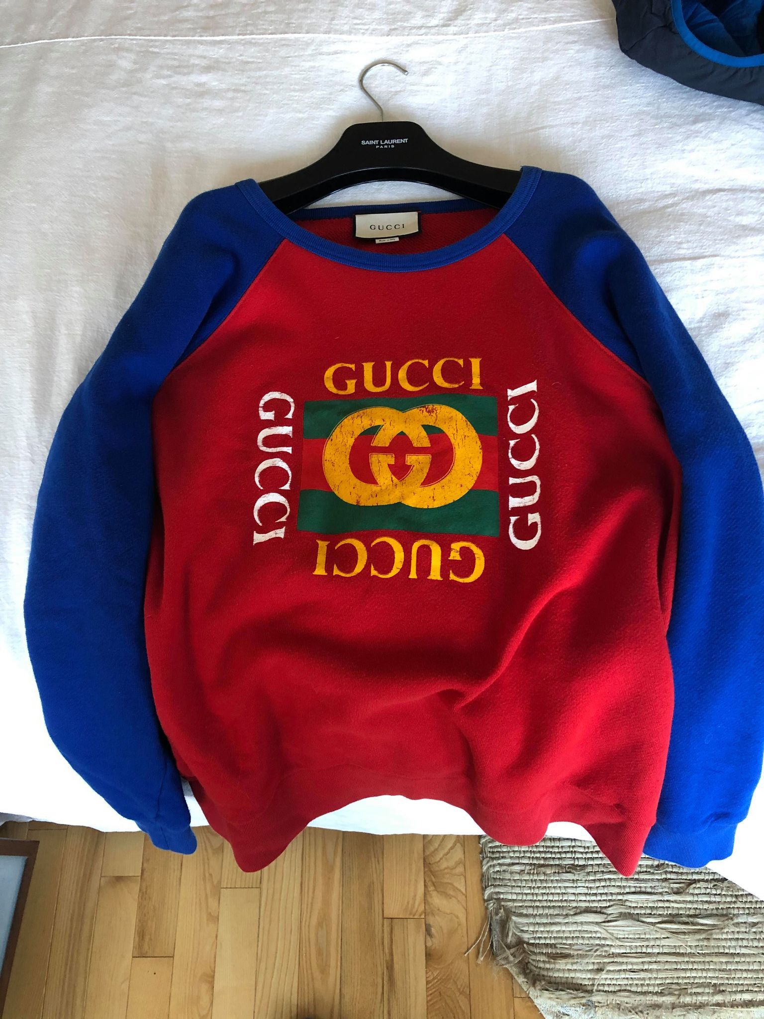 Gucci Gucci Colorblock logo crewneck sweater size Large Size US L / EU 52-54 / 3 - 9 Thumbnail