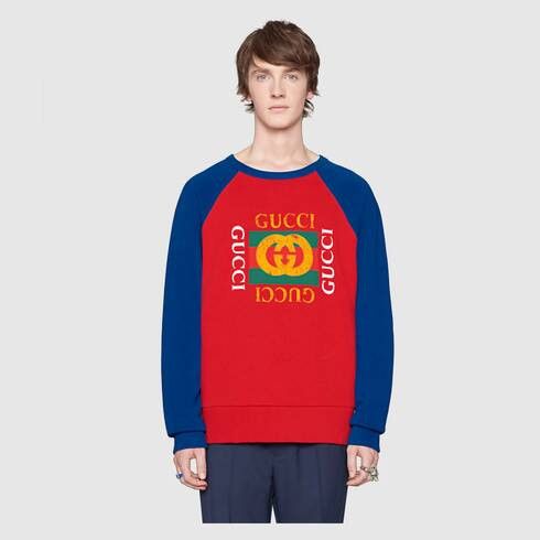 Gucci Gucci Colorblock logo crewneck sweater size Large Size US L / EU 52-54 / 3 - 16 Thumbnail