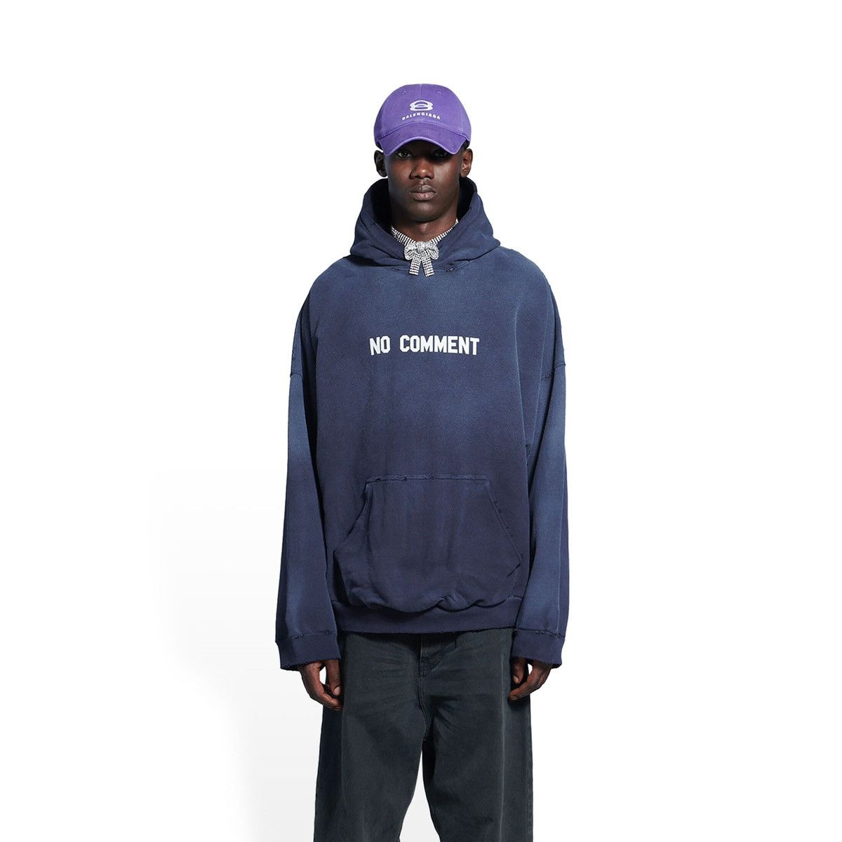 Balenciaga No Comment Hoodie Wide Fit Size US M / EU 48-50 / 2 - 3 Thumbnail
