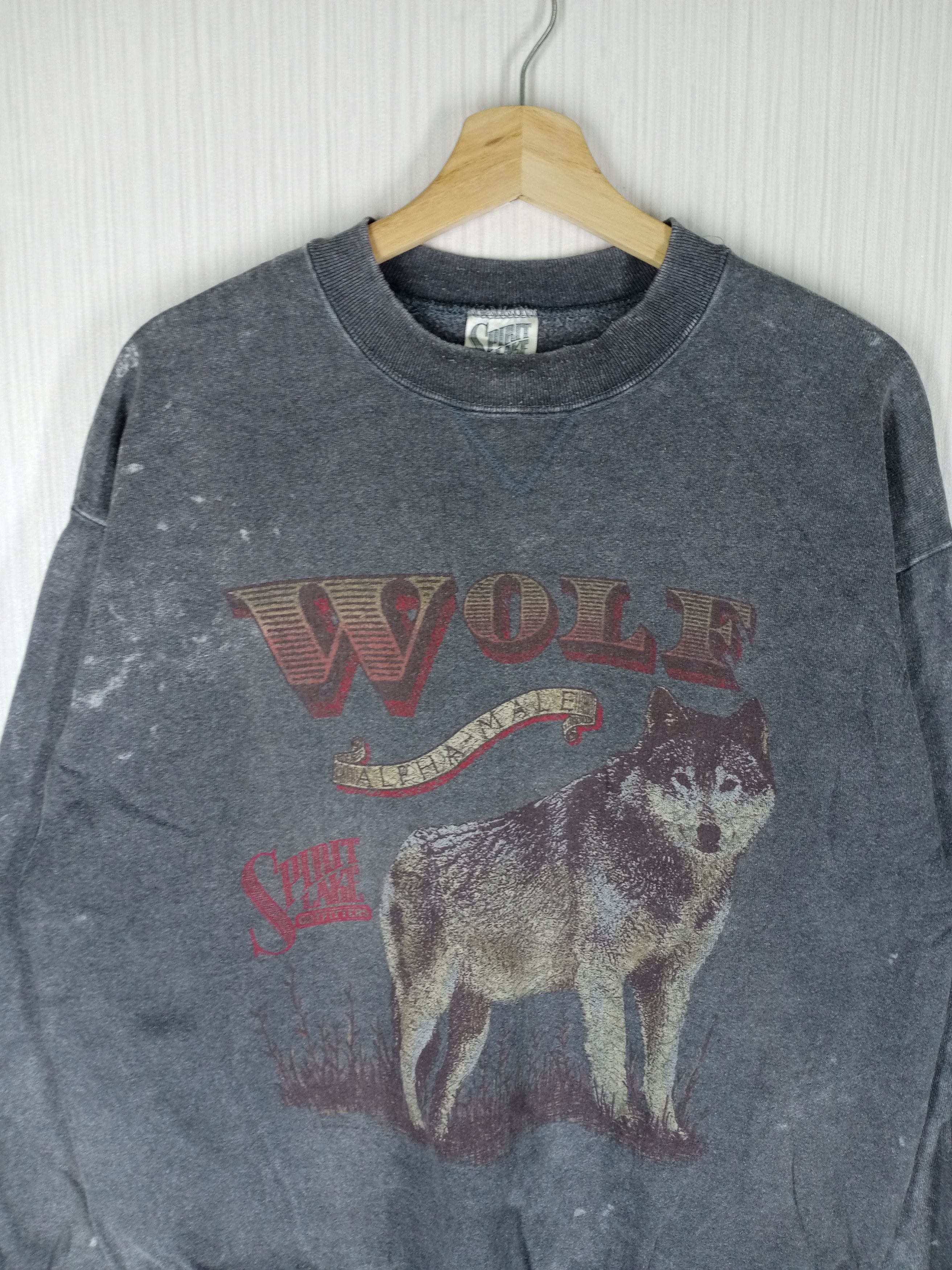 Vintage 90s Vintage Wolf Animal Sweatshirt Size US L / EU 52-54 / 3 - 2 Thumbnail