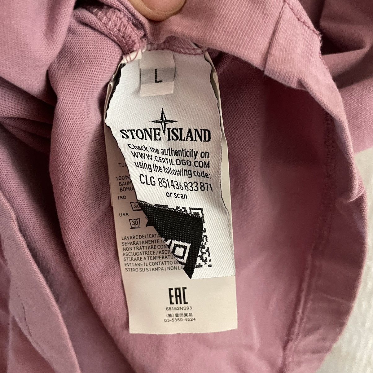 Stone Island Stone Island T-Shirt Patch Program Rare Pink Color Size US L / EU 52-54 / 3 - 7 Thumbnail