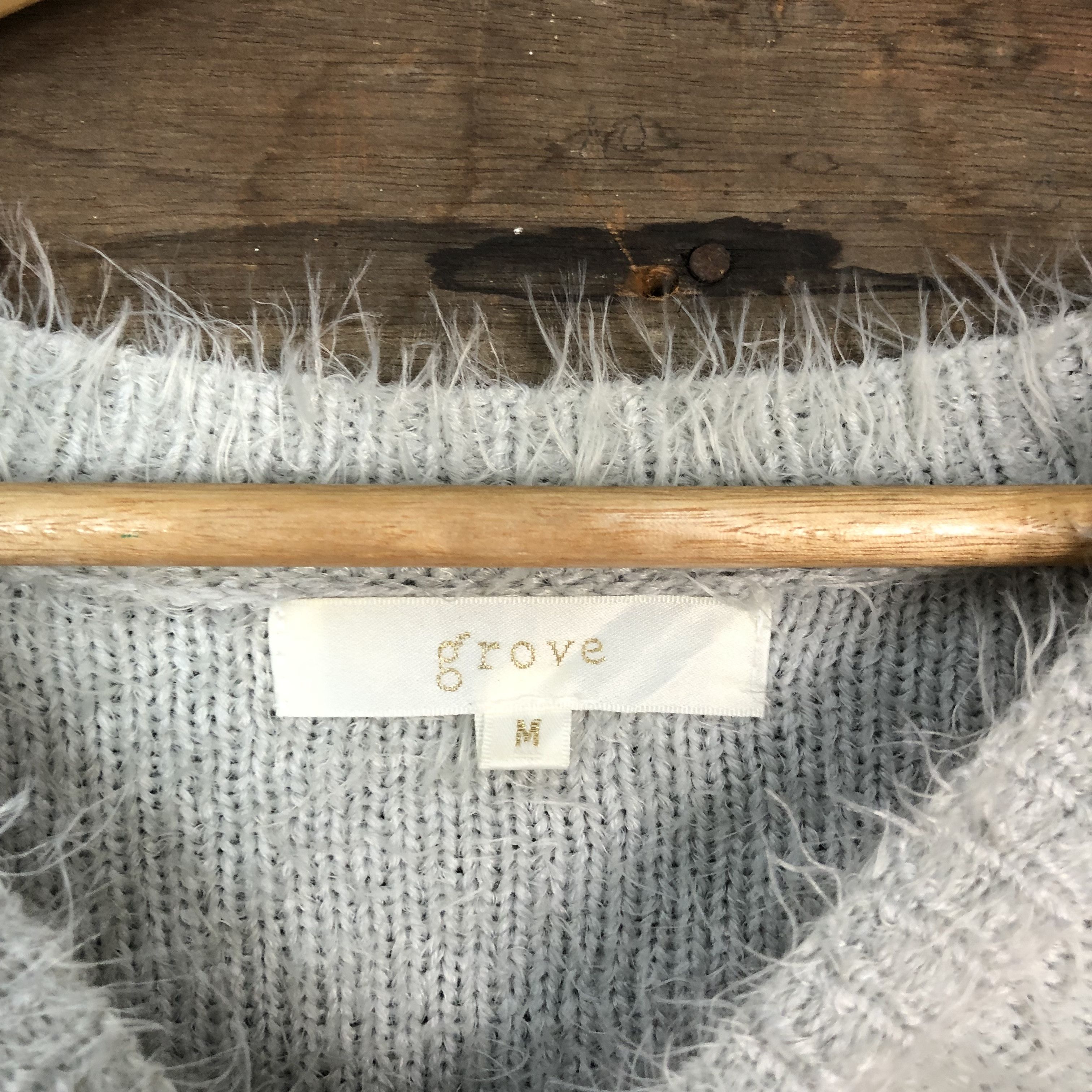Japanese Brand Grove Shag Shaggy Fur Mohair Knitwear #6708 Size US S / EU 44-46 / 1 - 6 Thumbnail