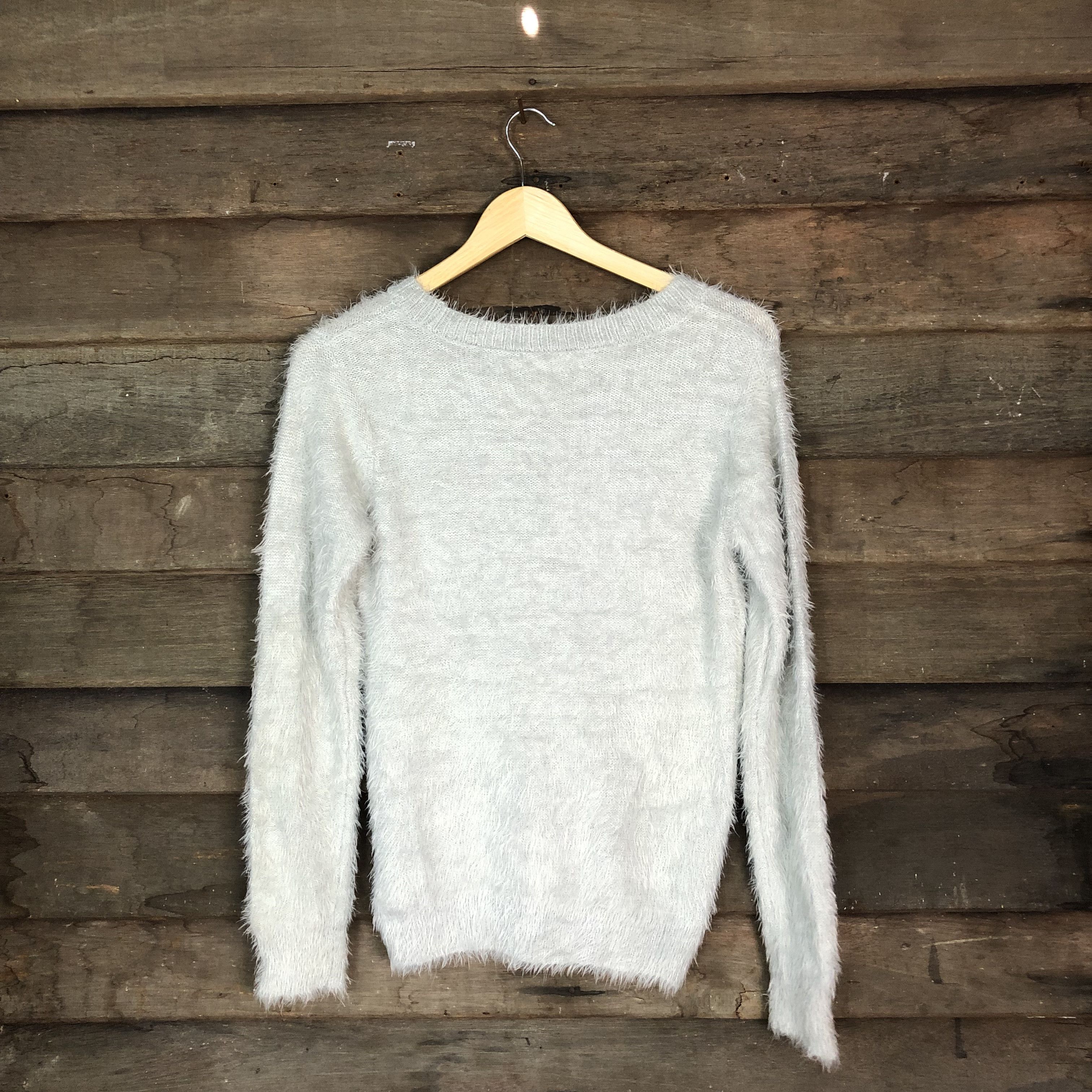 Japanese Brand Grove Shag Shaggy Fur Mohair Knitwear #6708 Size US S / EU 44-46 / 1 - 8 Thumbnail