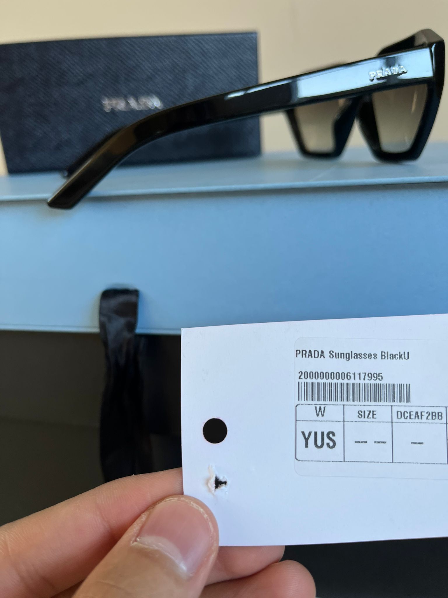 Prada Hexagon Shaped Sunglasses in Black Size ONE SIZE - 10 Thumbnail