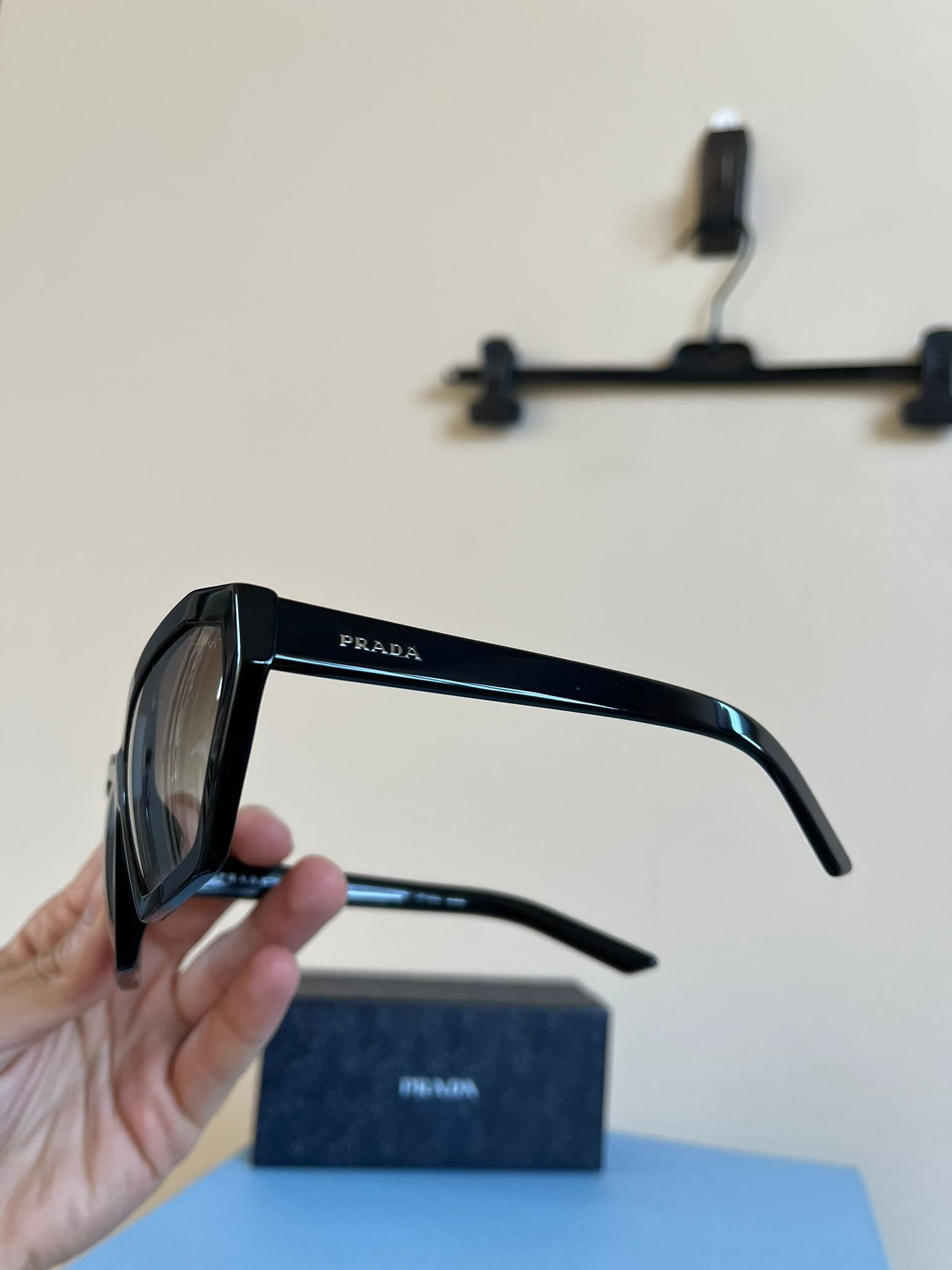 Prada Hexagon Shaped Sunglasses in Black Size ONE SIZE - 9 Thumbnail