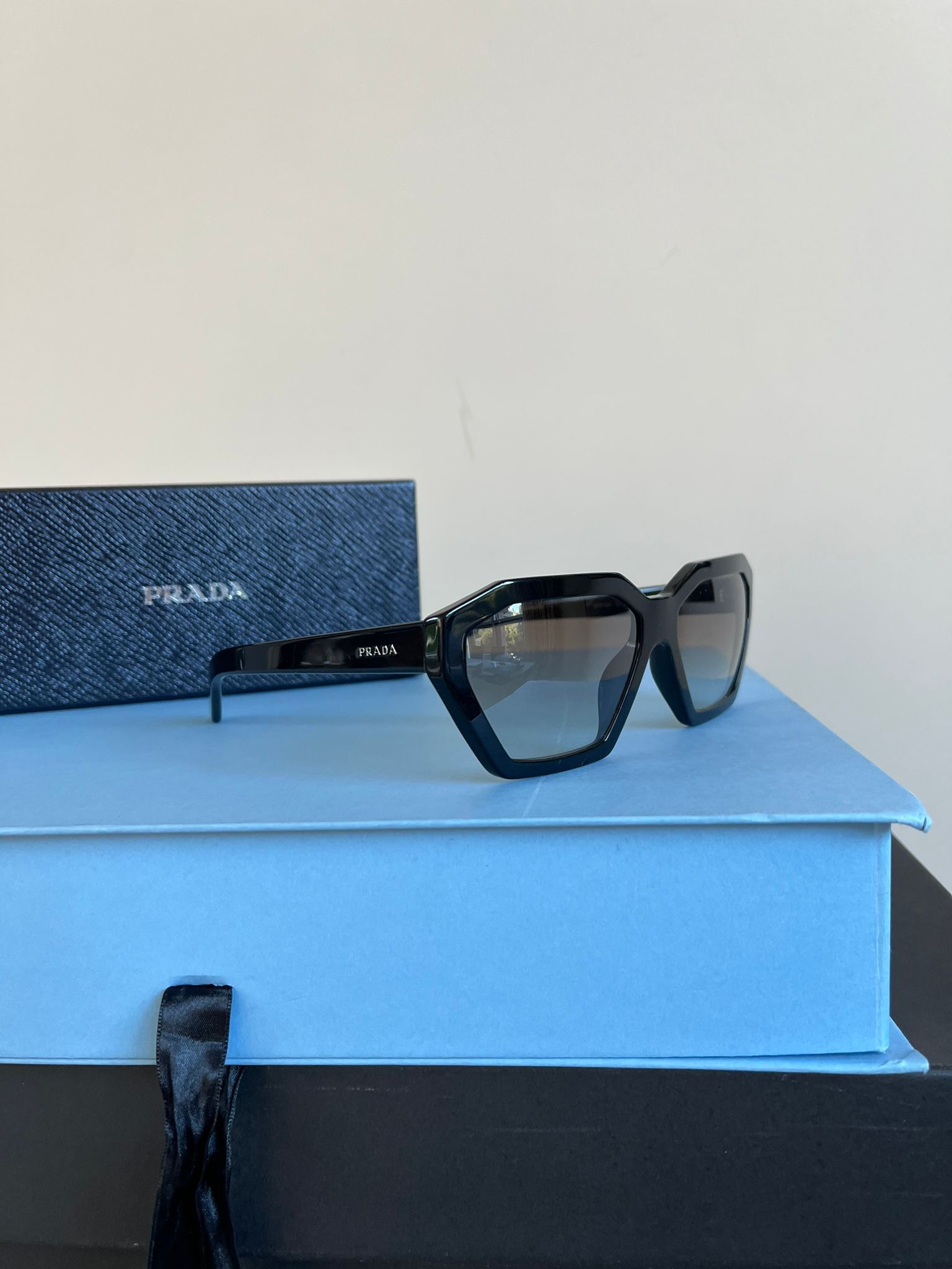 Prada Hexagon Shaped Sunglasses in Black Size ONE SIZE - 5 Thumbnail