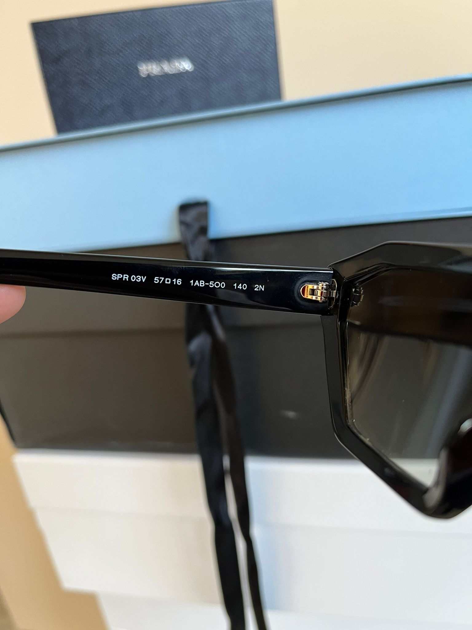 Prada Hexagon Shaped Sunglasses in Black Size ONE SIZE - 11 Thumbnail