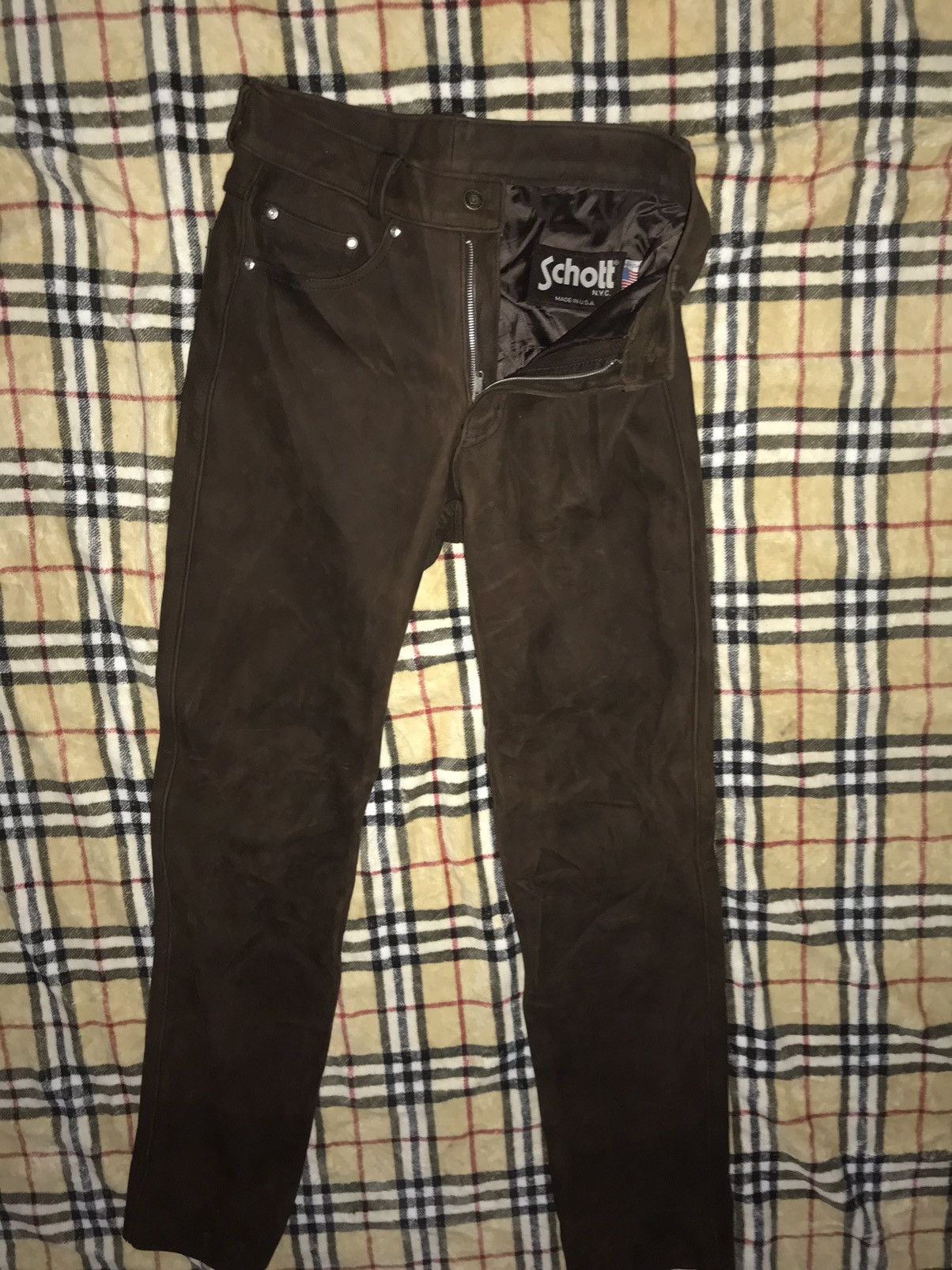 Leather × Schott × Vintage 🔥RARE🔥Vintage schott leather pant Size US 30 / EU 46 - 2 Thumbnail