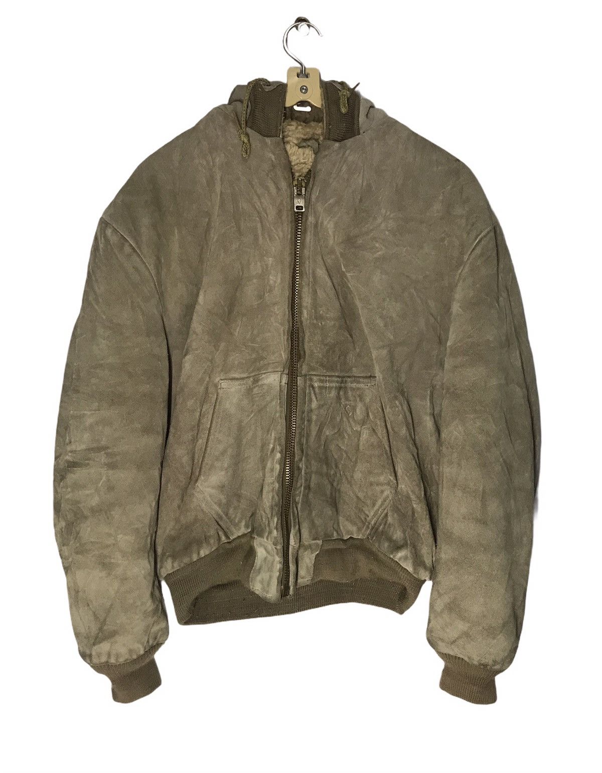 🔥best offer🔥Schott nyc suede zipper jacket with hoodie