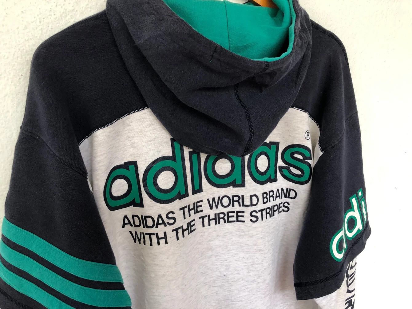 Adidas DOPE🔥 VINTAGE ADIDAS JAPAN BIG EMBROIDERIES LOGO HOODIE Size US XL / EU 56 / 4 - 15 Thumbnail
