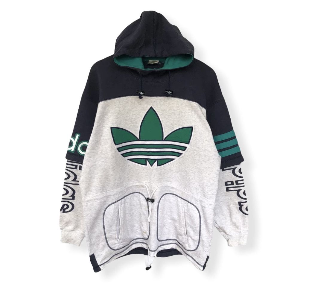 Adidas DOPE🔥 VINTAGE ADIDAS JAPAN BIG EMBROIDERIES LOGO HOODIE Size US XL / EU 56 / 4 - 1 Thumbnail