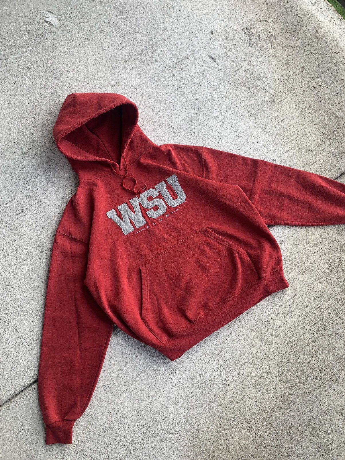 Vintage Vintage Red WSU Champion Hoodie | Grailed