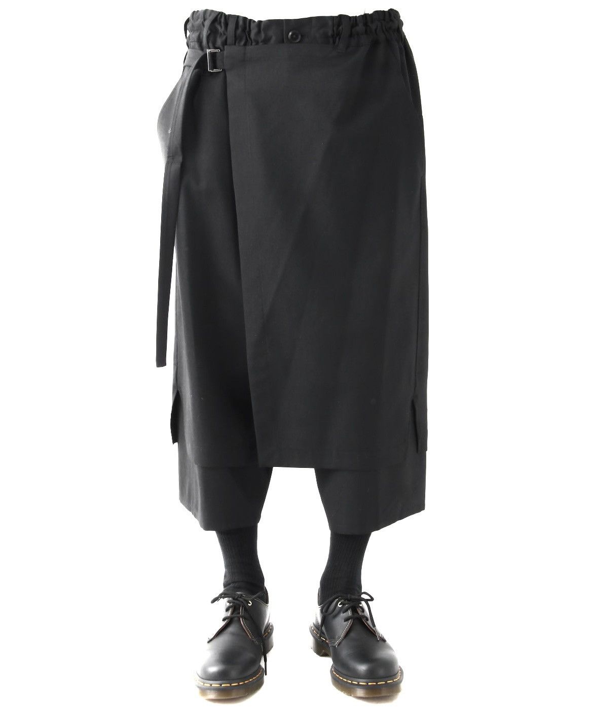 image of Groundy x Yohji Yamamoto New Classic Wrap Pants Layered Pants in Black, Men's (Size 32)