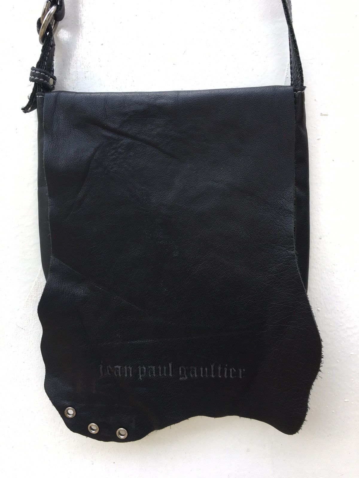 Vintage Leather Jean Paul Gaultier Sling Bag in Black, Men's