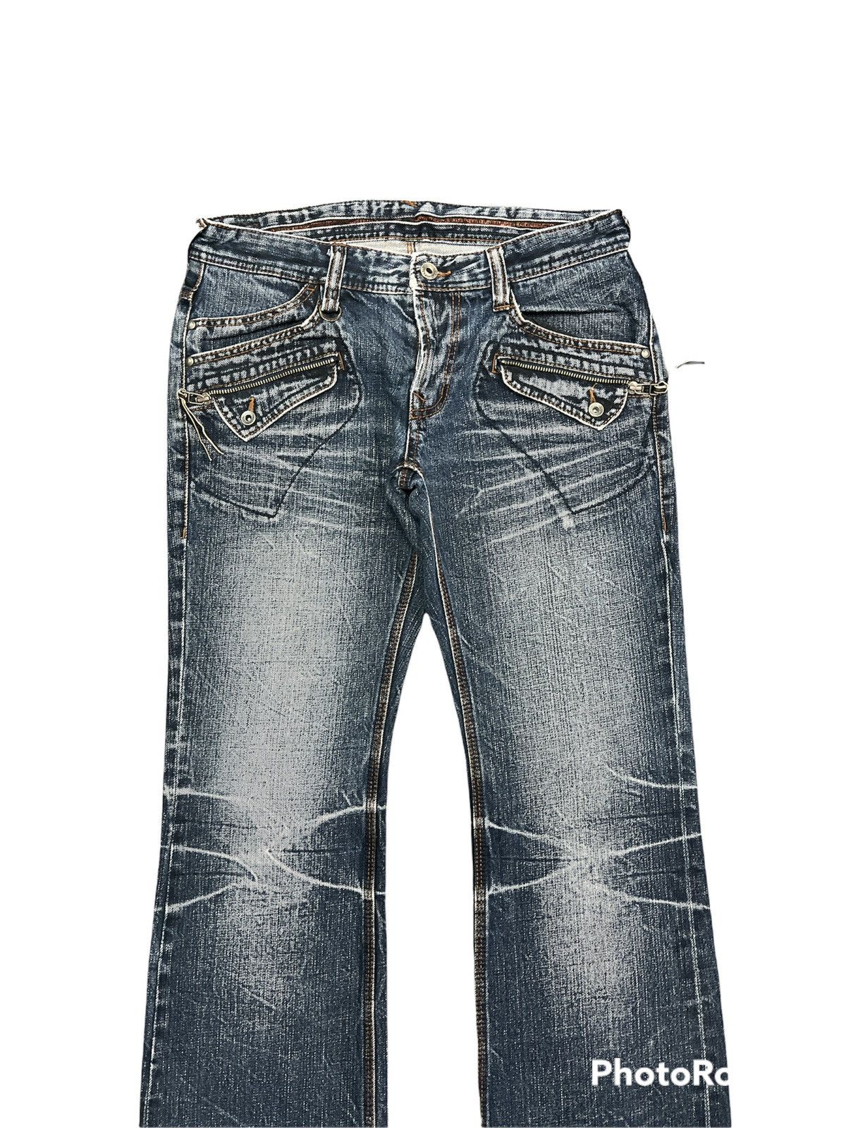 Japanese Brand × Matsuda Distressed Japan Blue Flare by Nicole Club For Men Denim Size US 32 / EU 48 - 3 Thumbnail