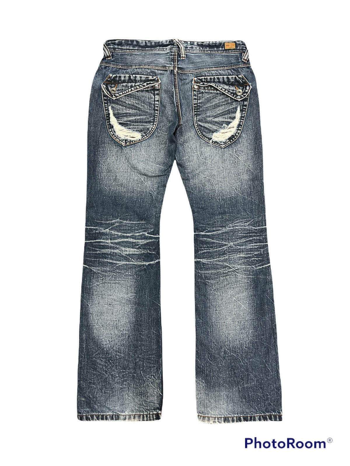 Japanese Brand × Matsuda Distressed Japan Blue Flare by Nicole Club For Men Denim Size US 32 / EU 48 - 1 Thumbnail